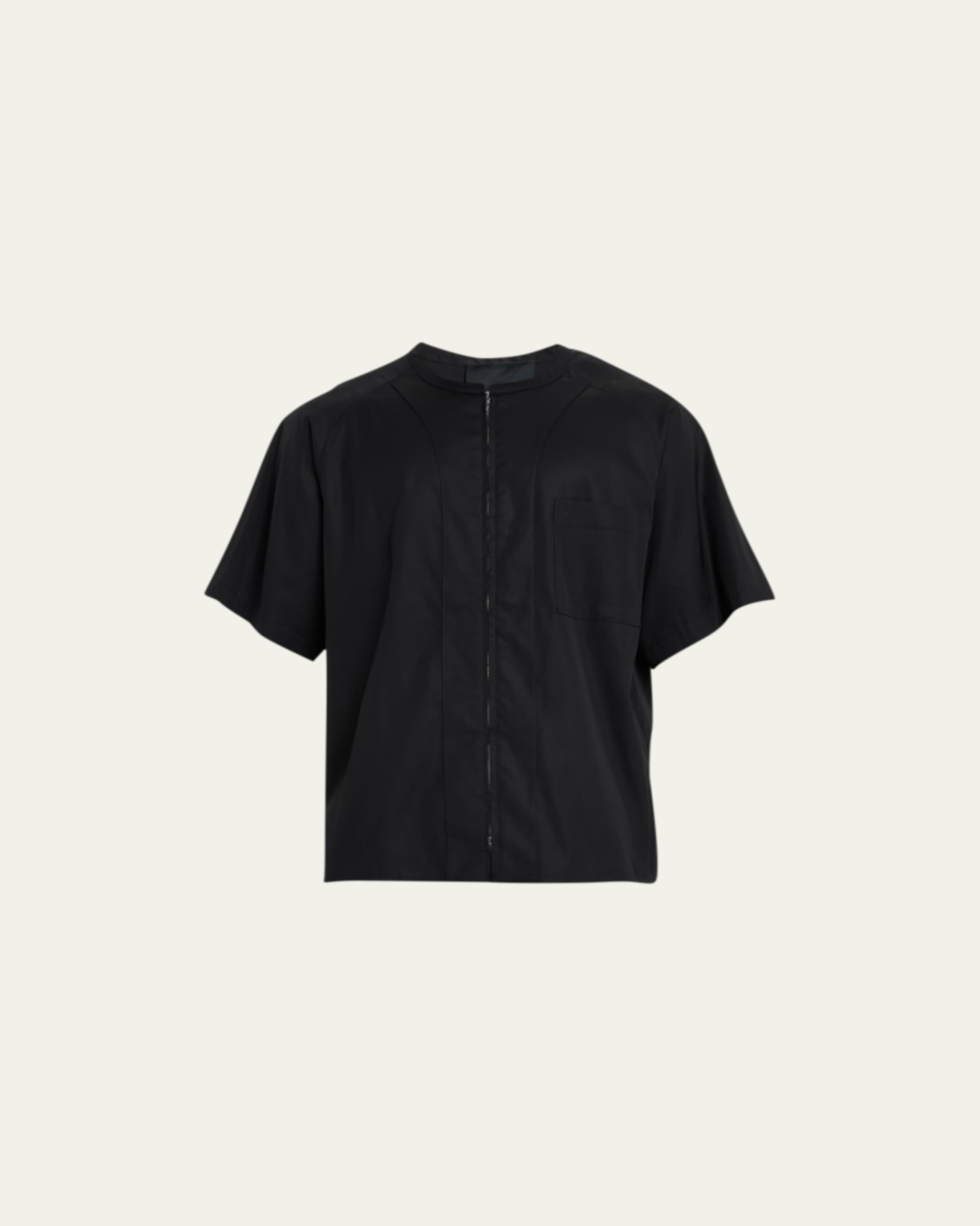 3.1 Phillip Lim コットン長袖シャツ ネイビー サイズ0 3.1 Phillip Lim Men's Half-Zip Popover Shirt - Bergdorf Goodman