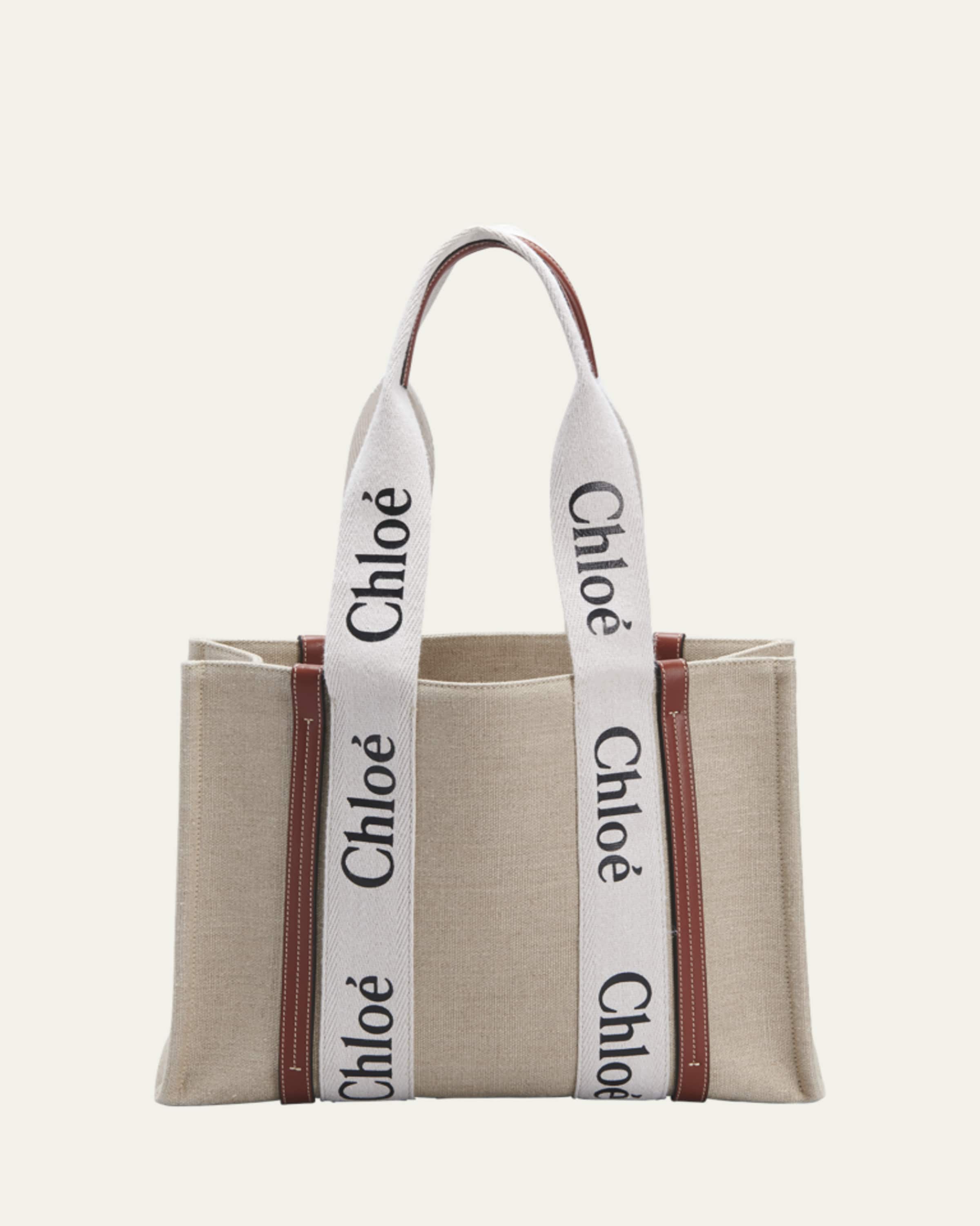 Chloé Woody スモールトートバッグ white brown Chloe Woody Large Mifuko Basket Bag in Fair Trade Paper