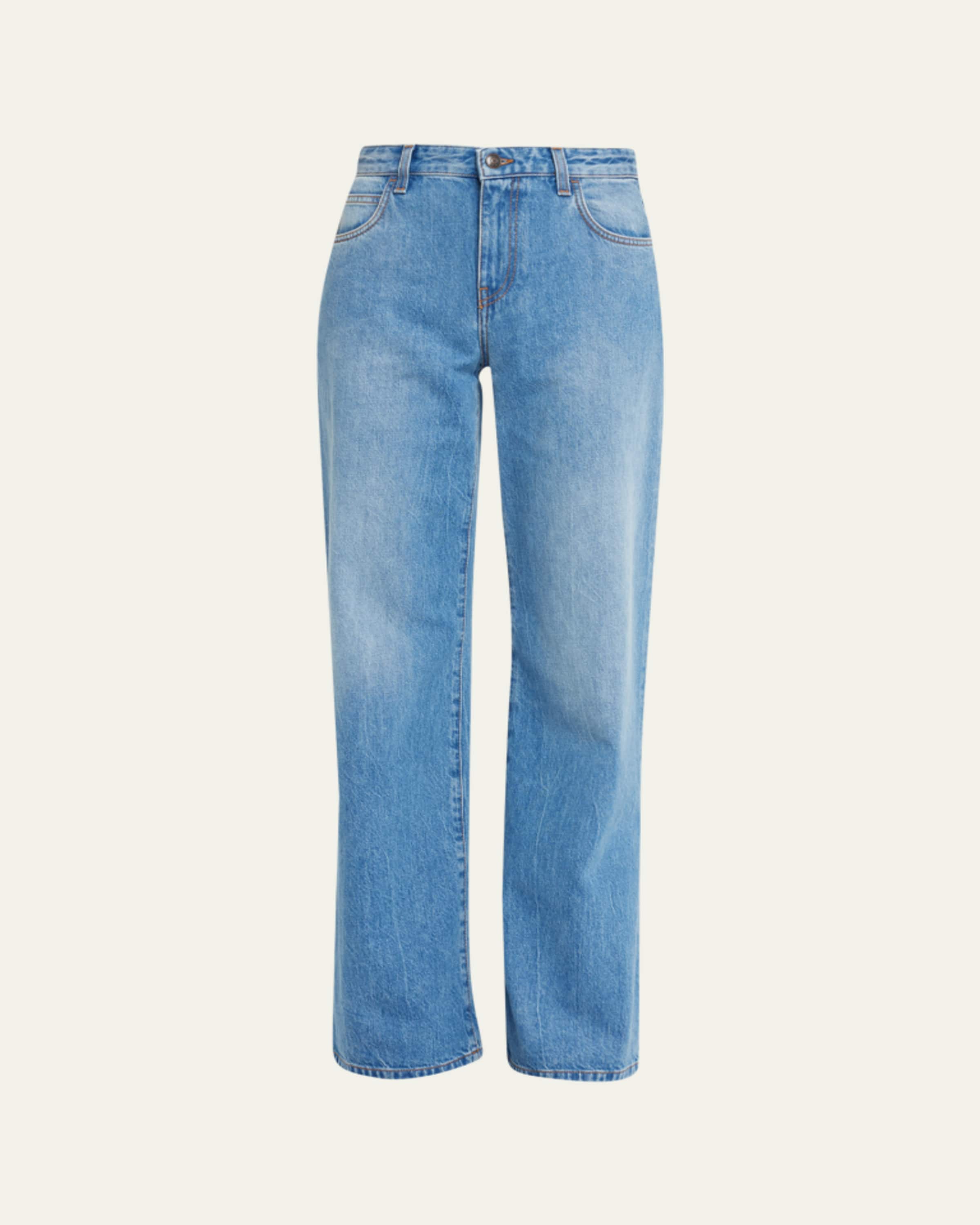 THE ROW Eglitta Straight Leg Washed Jeans - Bergdorf Goodman
