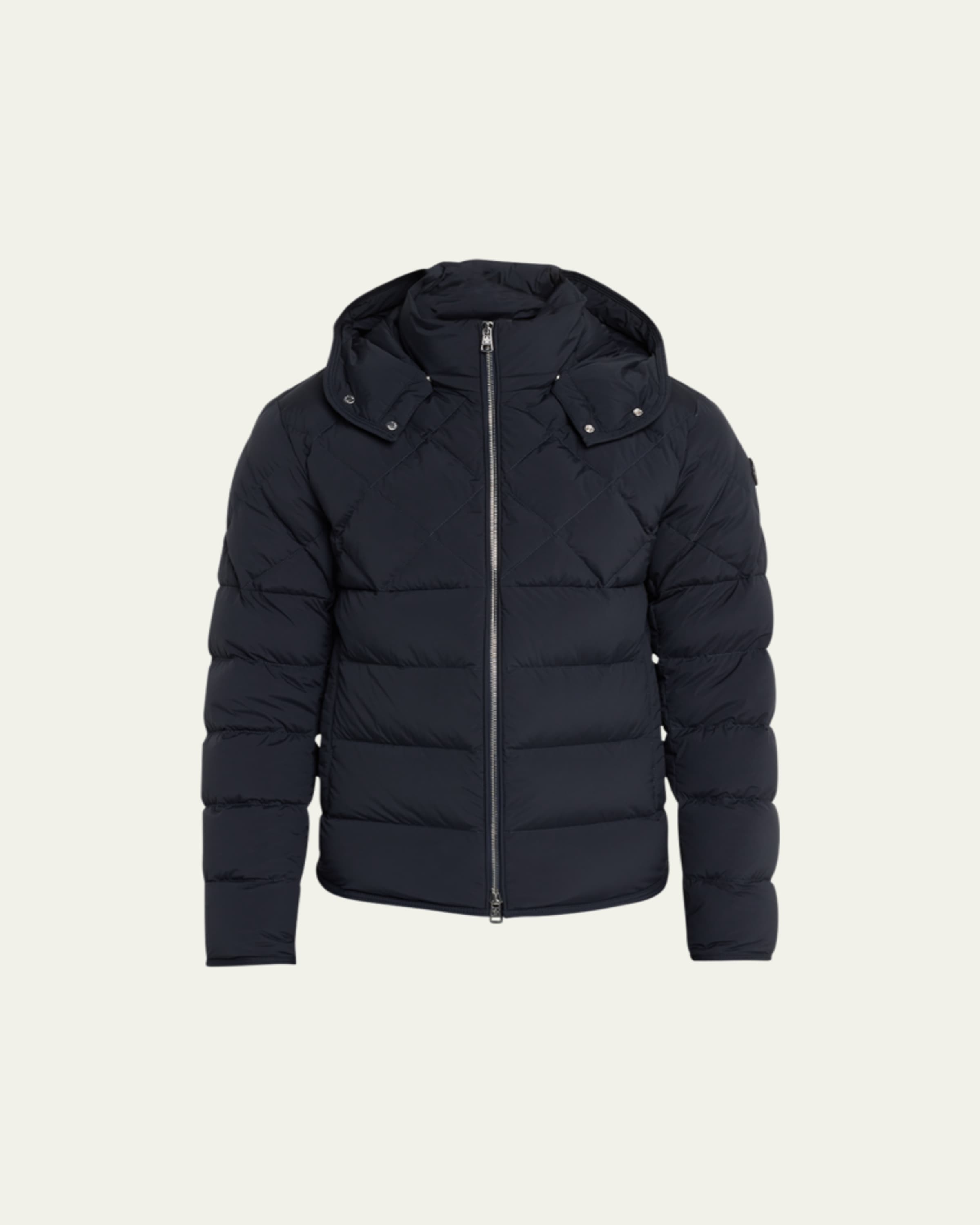 Moncler Men's Wool Knit Padded Jacket With Hood - Bergdorf Goodman