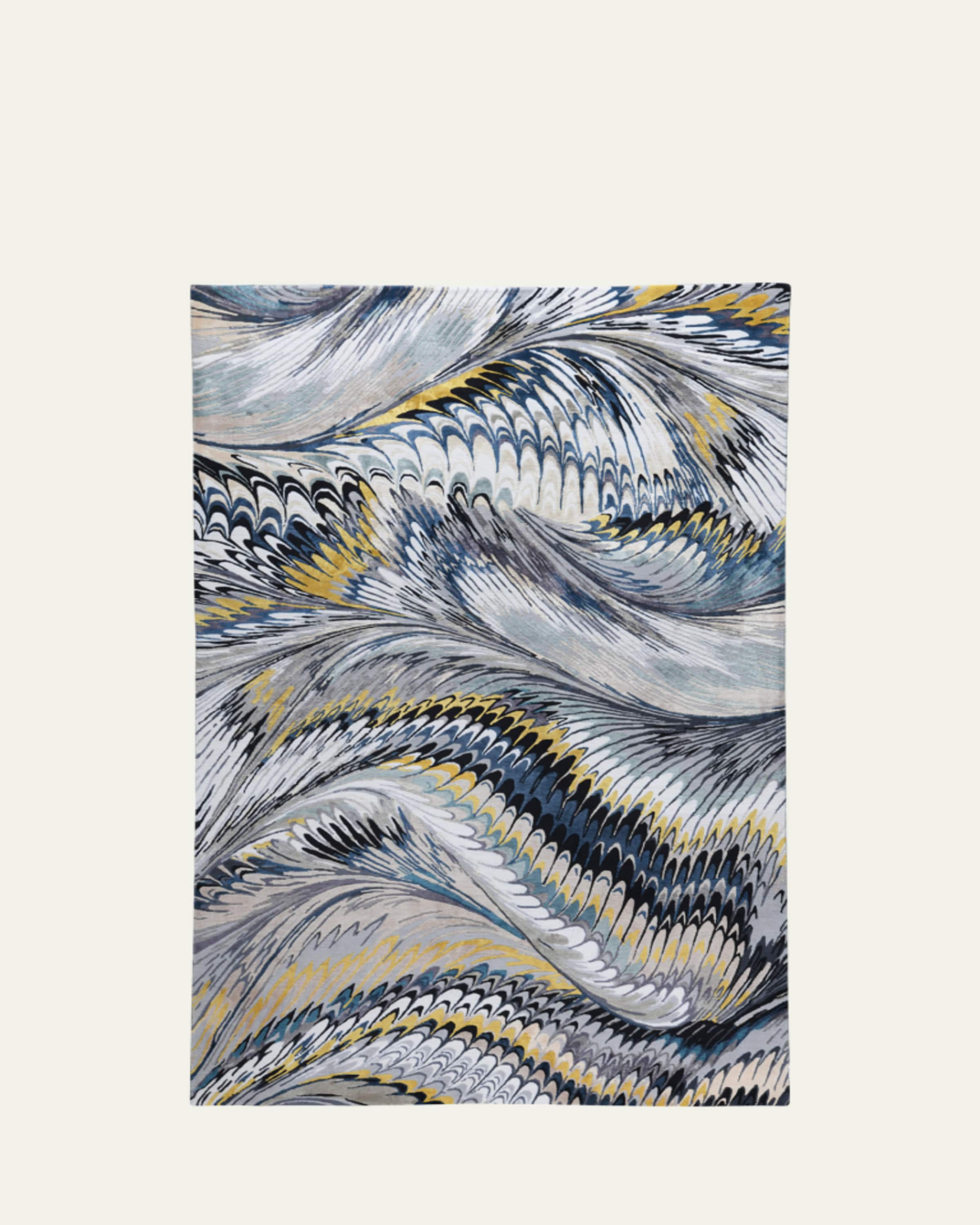 The Rug Company x Mary Katrantzou Feather Marble Maroon Hand