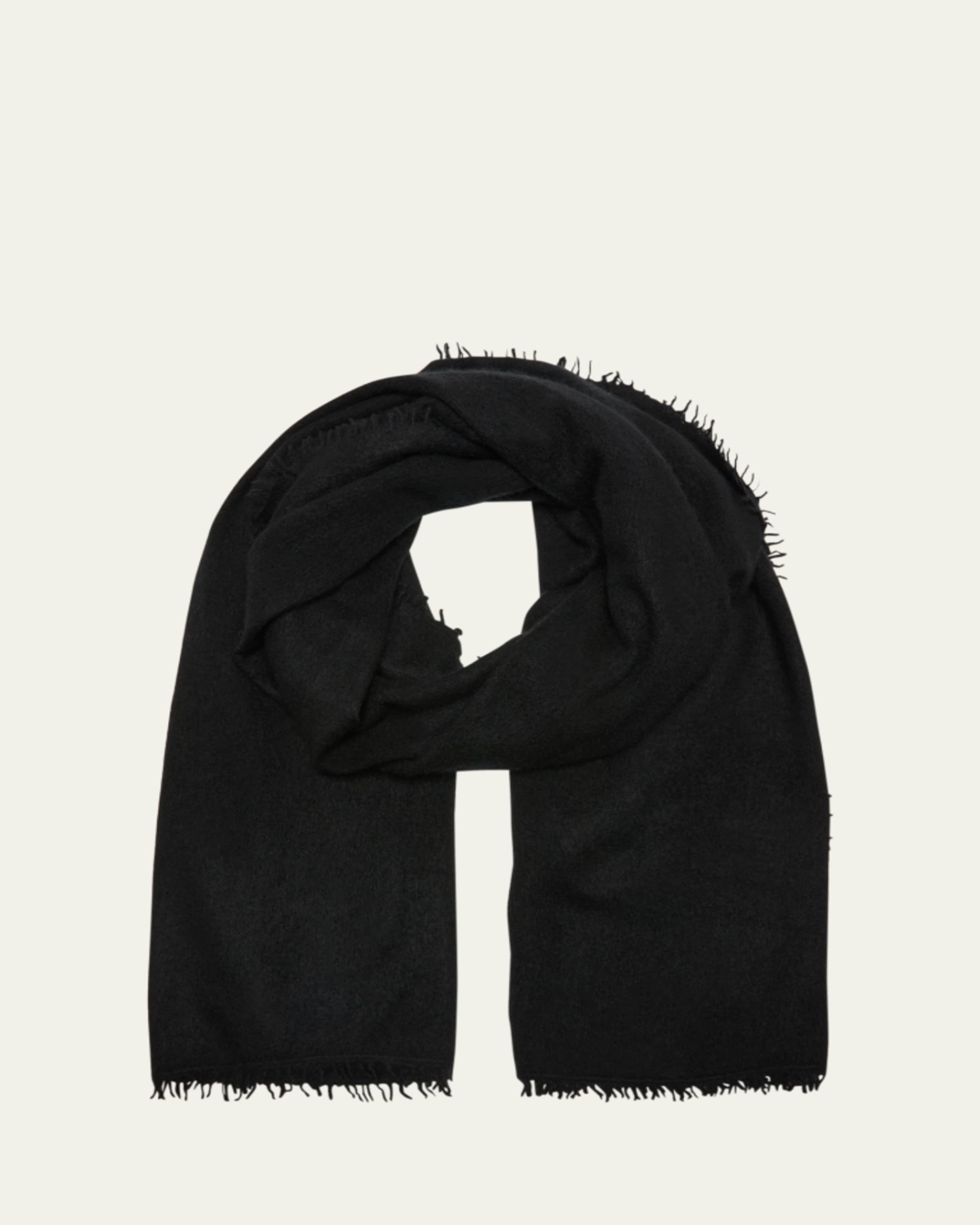 Denis Colomb Fuzzy Feture Two-Tone Cashmere Scarf - Bergdorf Goodman