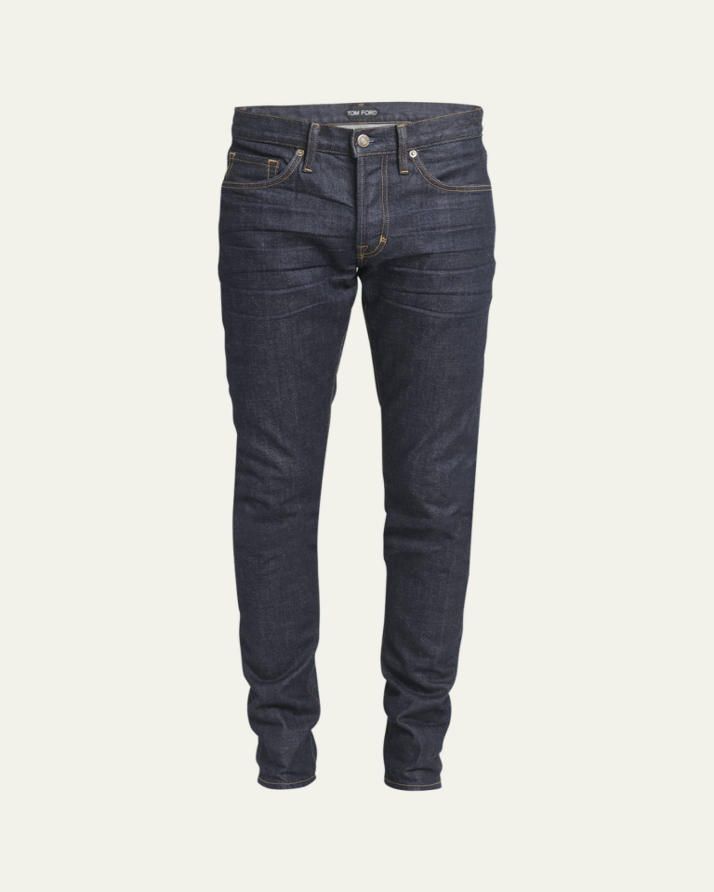 TOM FORD Men's Slim-Fit Stretch Black Denim Five-Pocket Pants