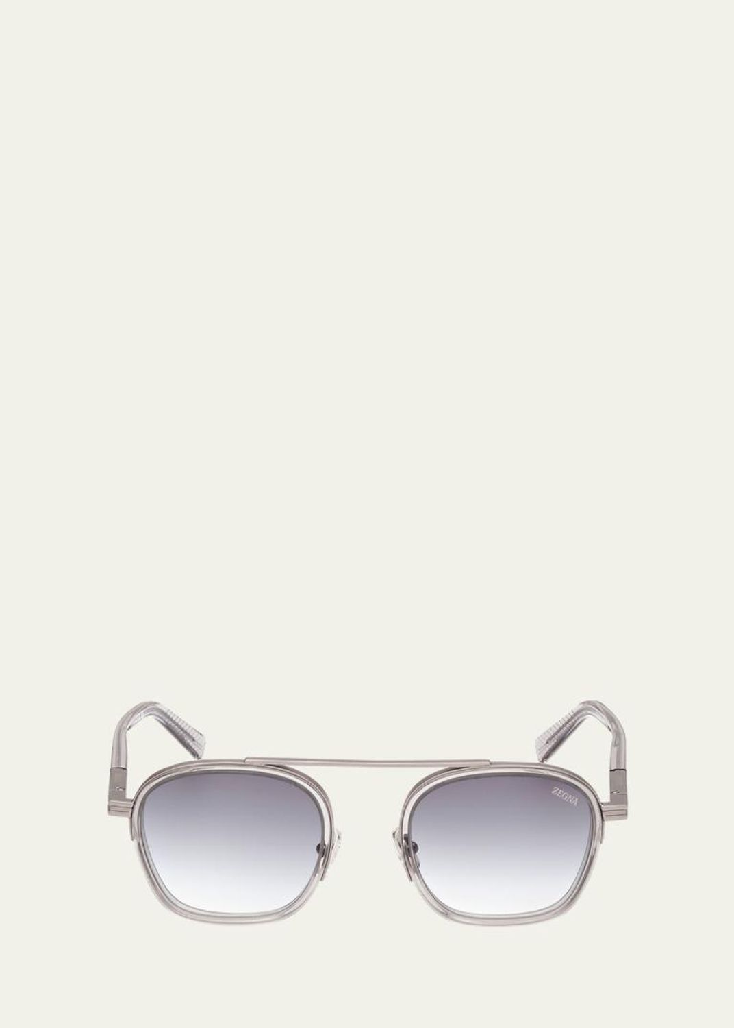 ZEGNA Men's ORIZZONTE Geometric Acetate and Metal Sunglasses