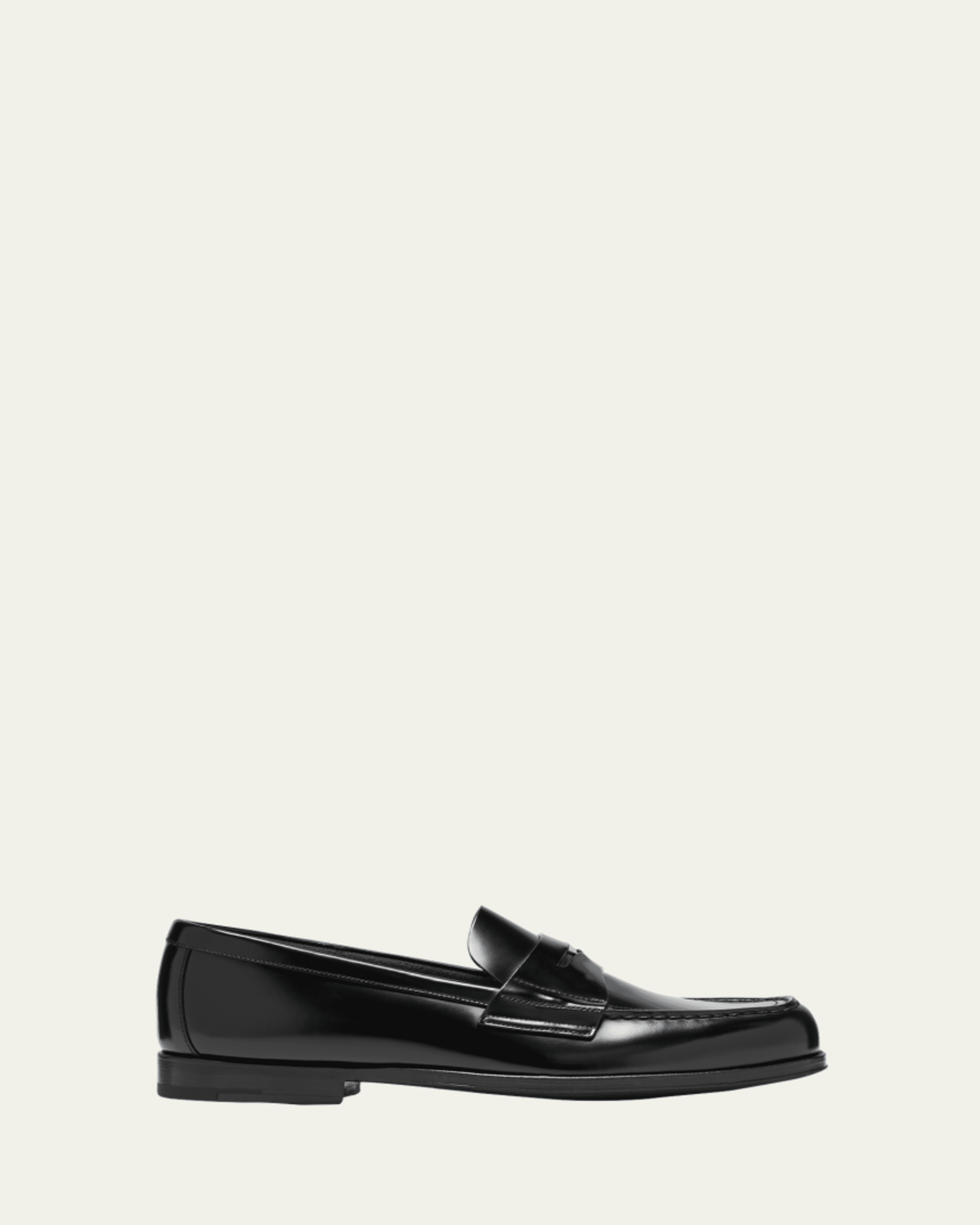 Prada Men's Triangle Logo Leather Drivers - Bergdorf Goodman