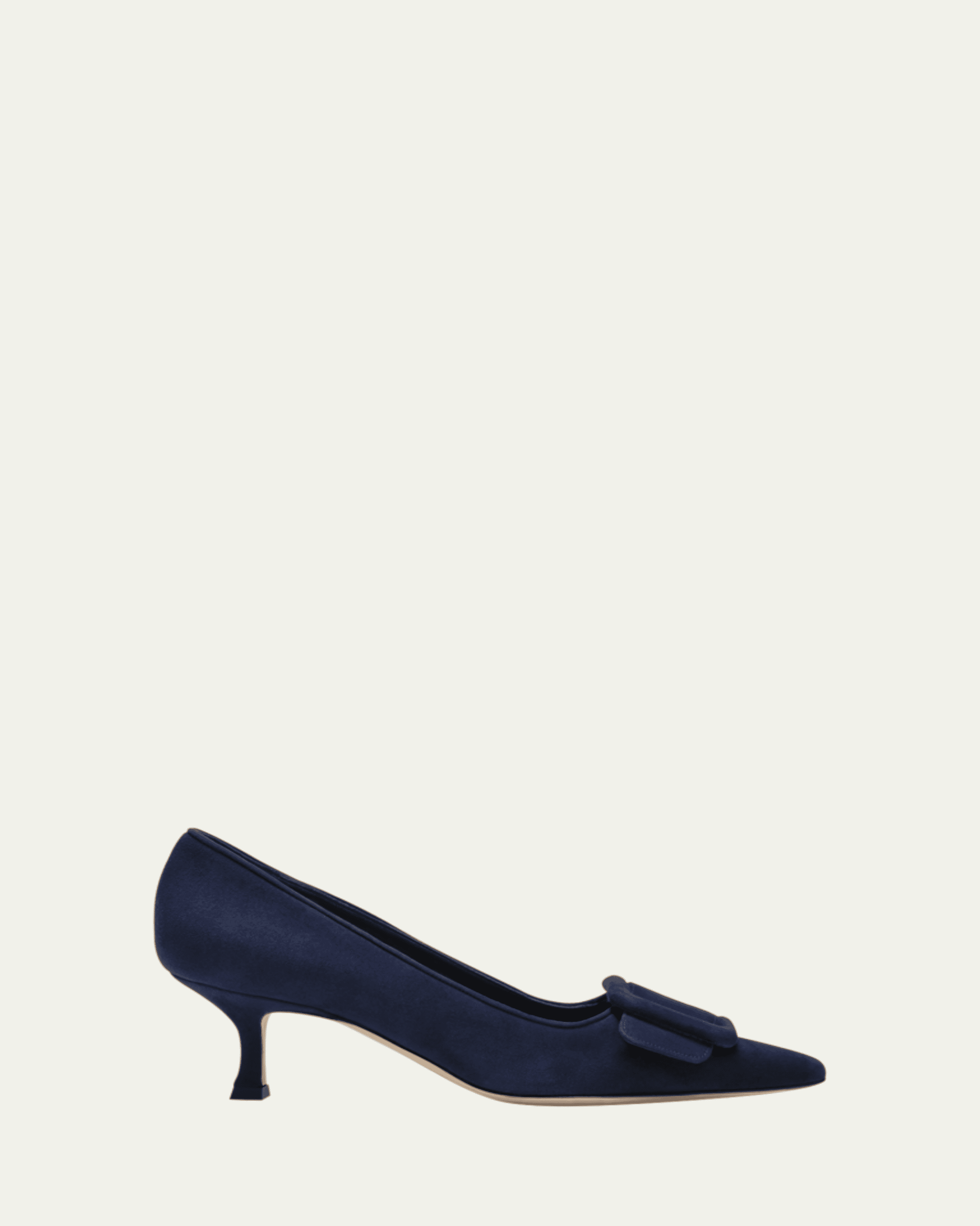 Manolo Blahnik Srila Leather Low Pumps - Bergdorf Goodman