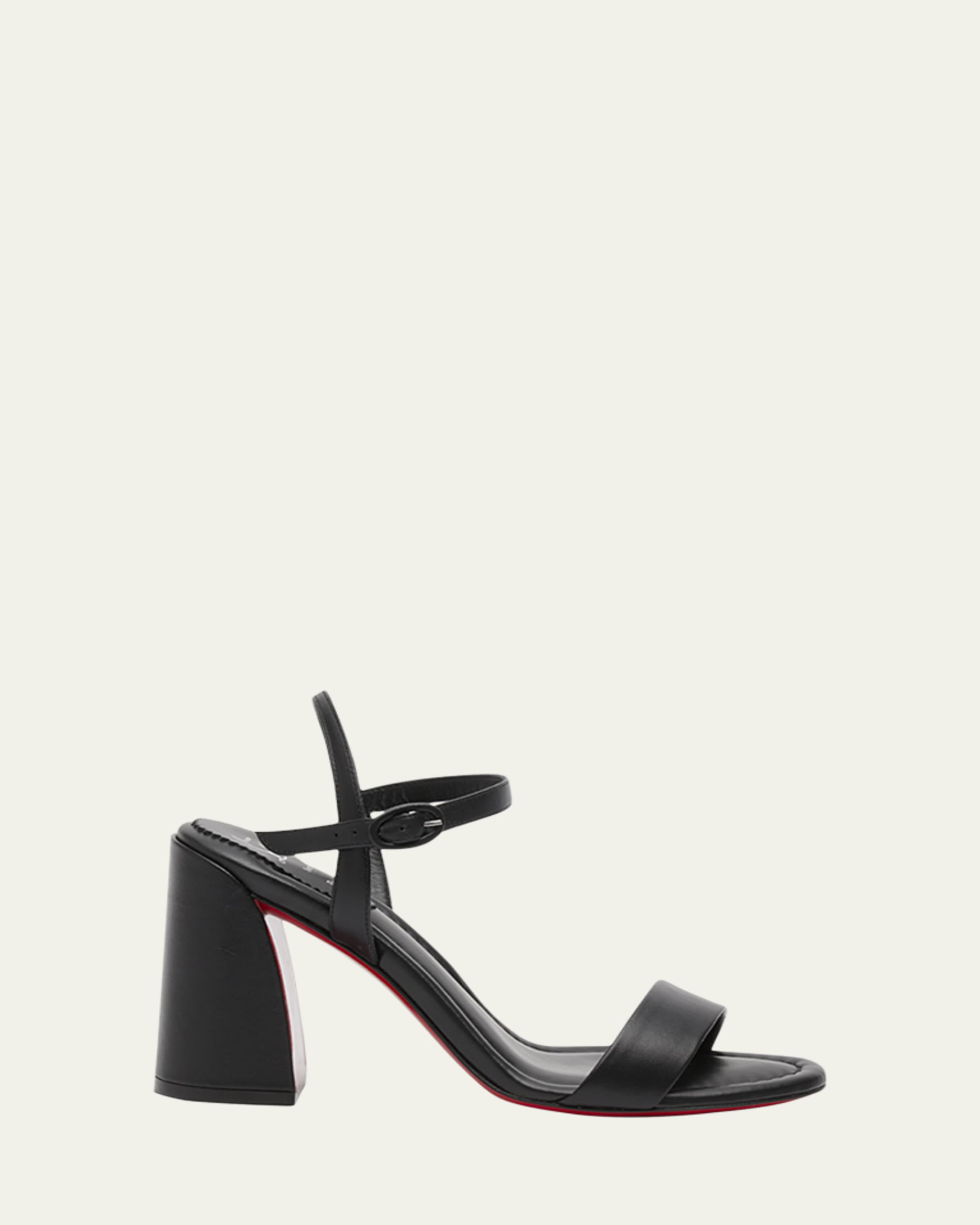 Christian Louboutin 70mm Her in Roma Leather Block-Heel Sandals