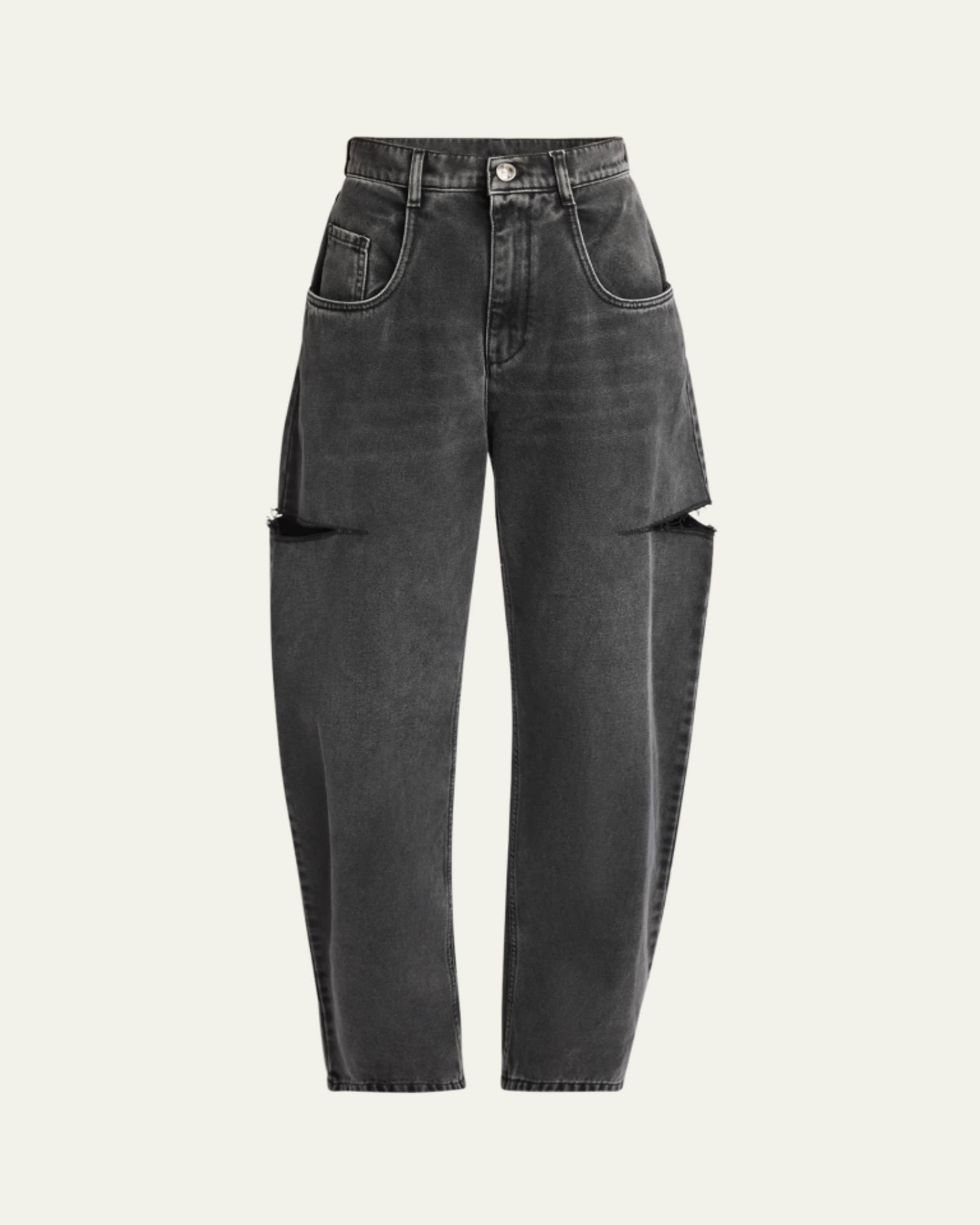 Maison Margiela Slash Slit Barrel-Leg Jeans - Bergdorf Goodman