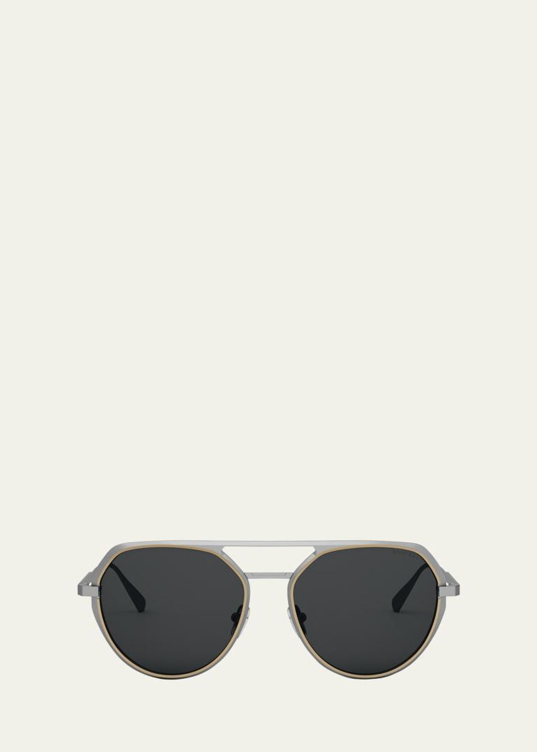Bvlgari Octagonal Gold Tone Sunglasses New w/ Box – Geometric Frame –‎ Authentic BVLGARI Octo Pilot Sunglasses | Neiman Marcus main image 2