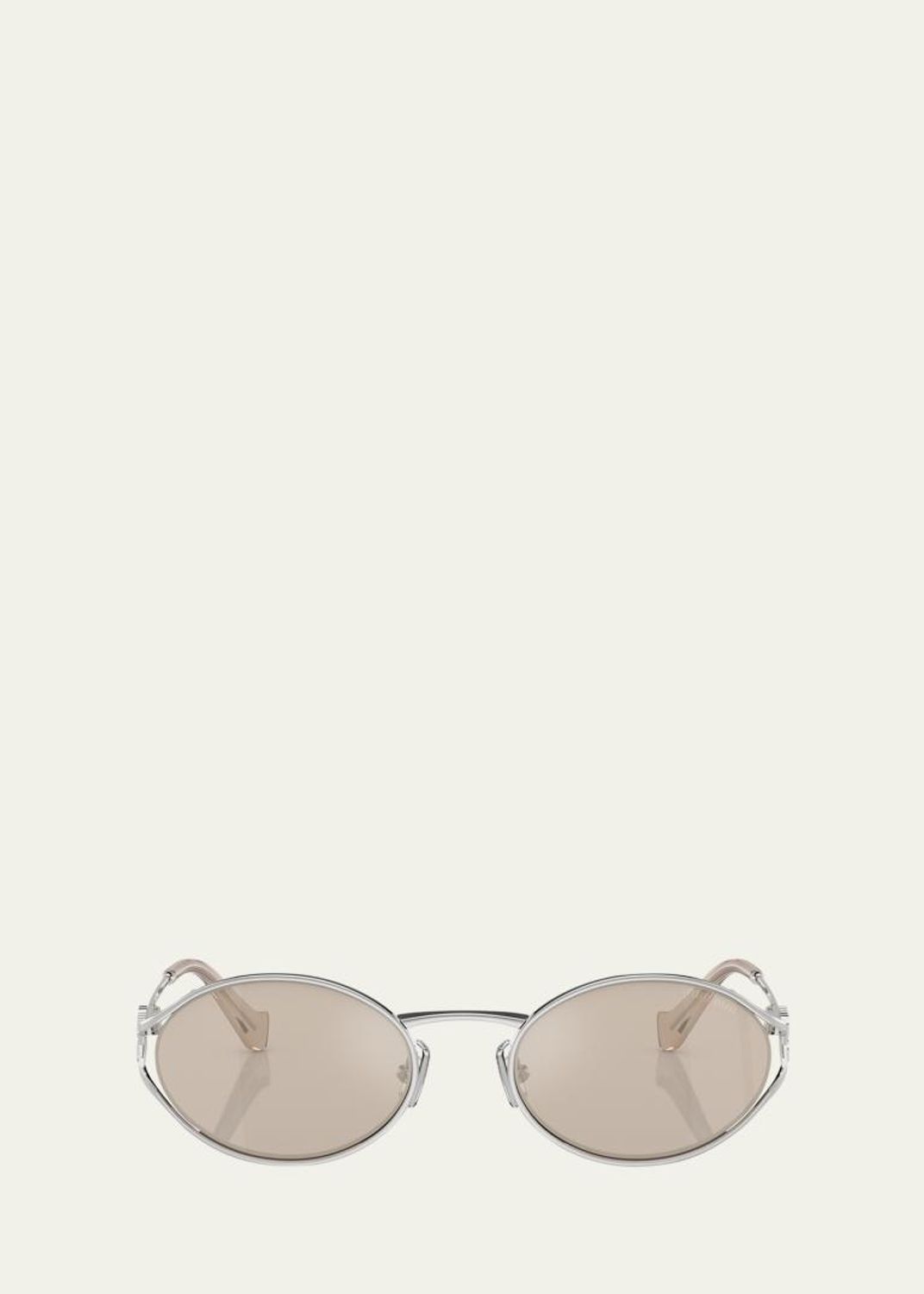 Miu Miu MU 52YS Metal Oval Sunglasses - Bergdorf Goodman display picture 2