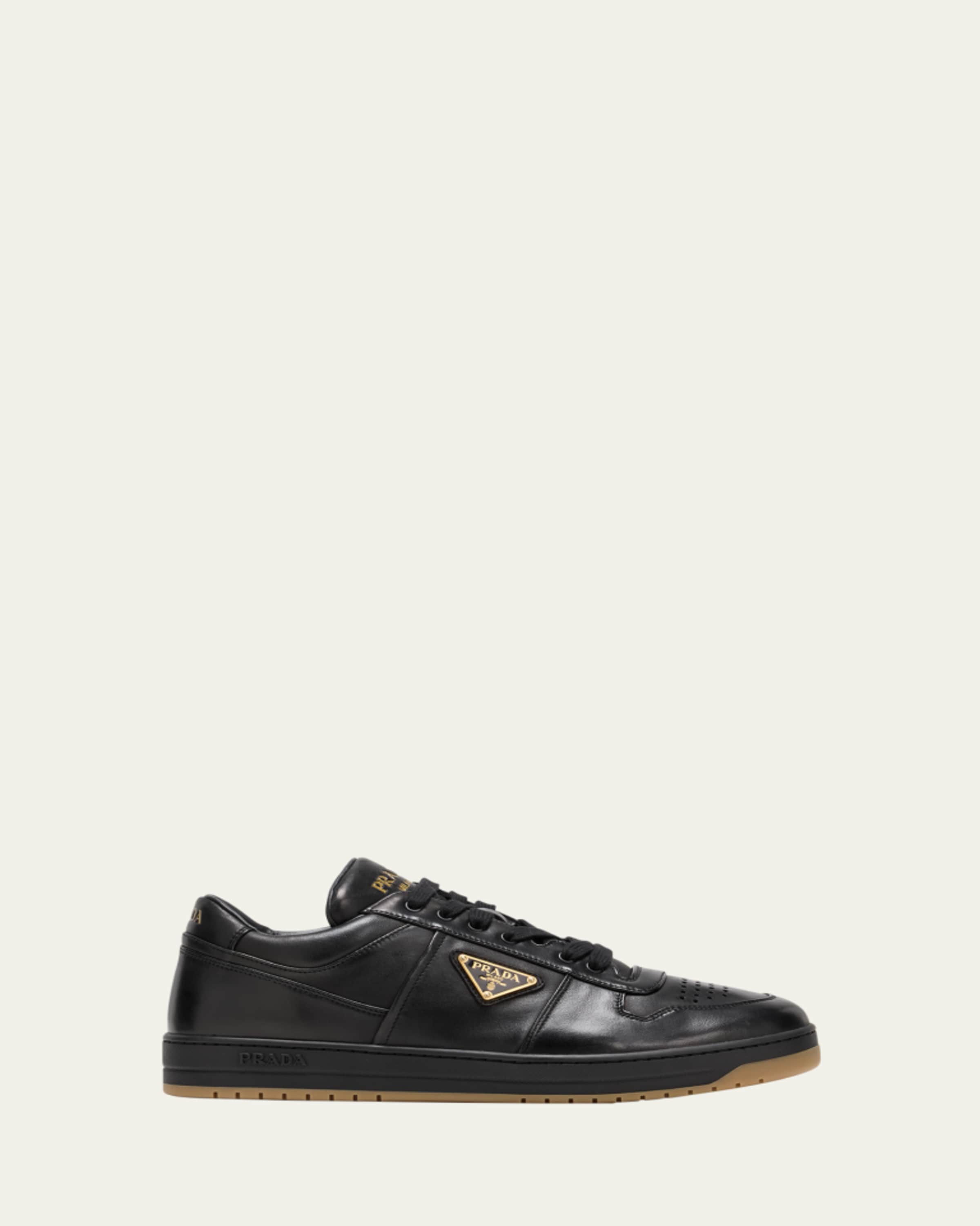 Prada Men's Collapse Leather Sneakers - Bergdorf Goodman