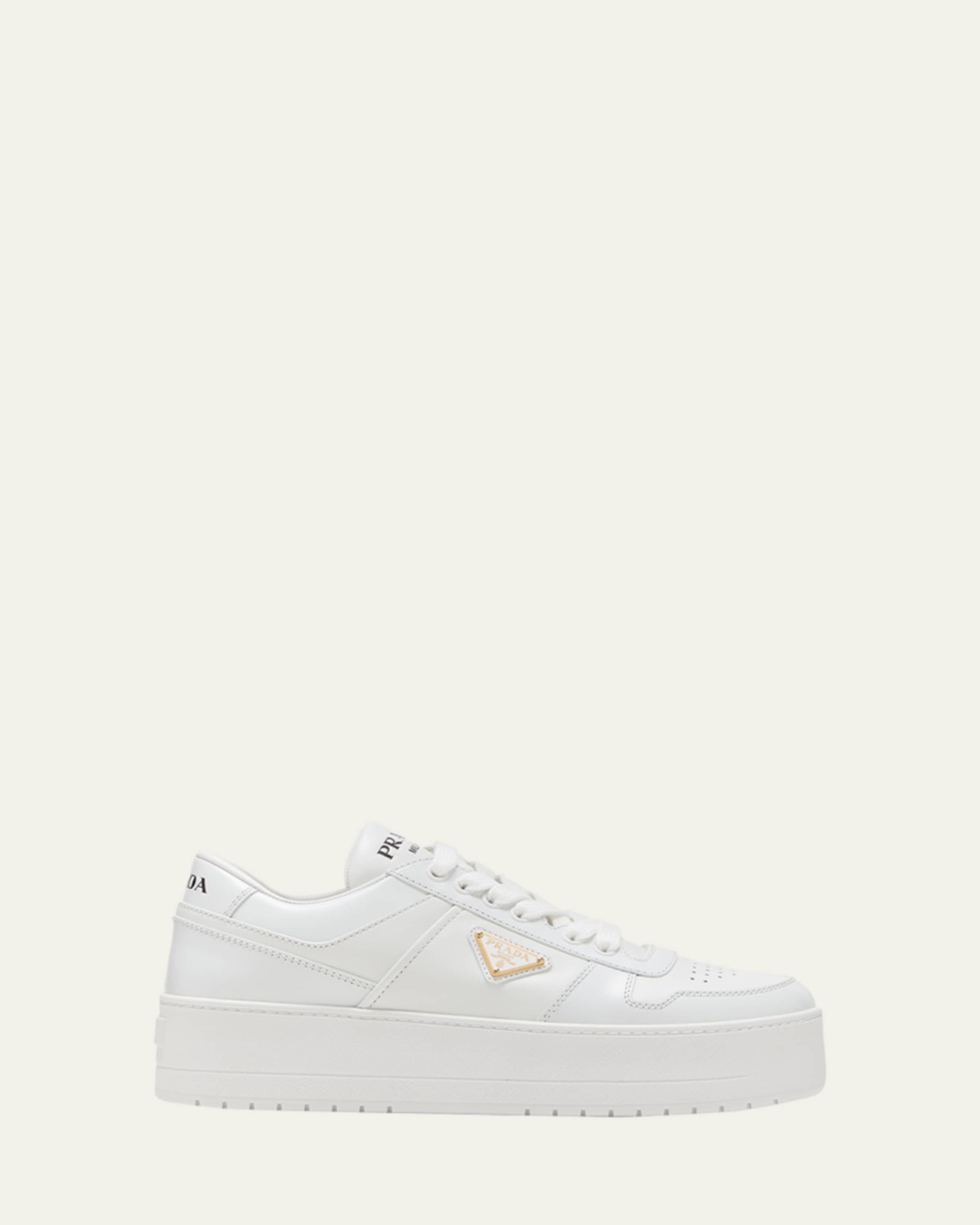Prada Downtown Leather Low-Top Sneakers - Bergdorf Goodman