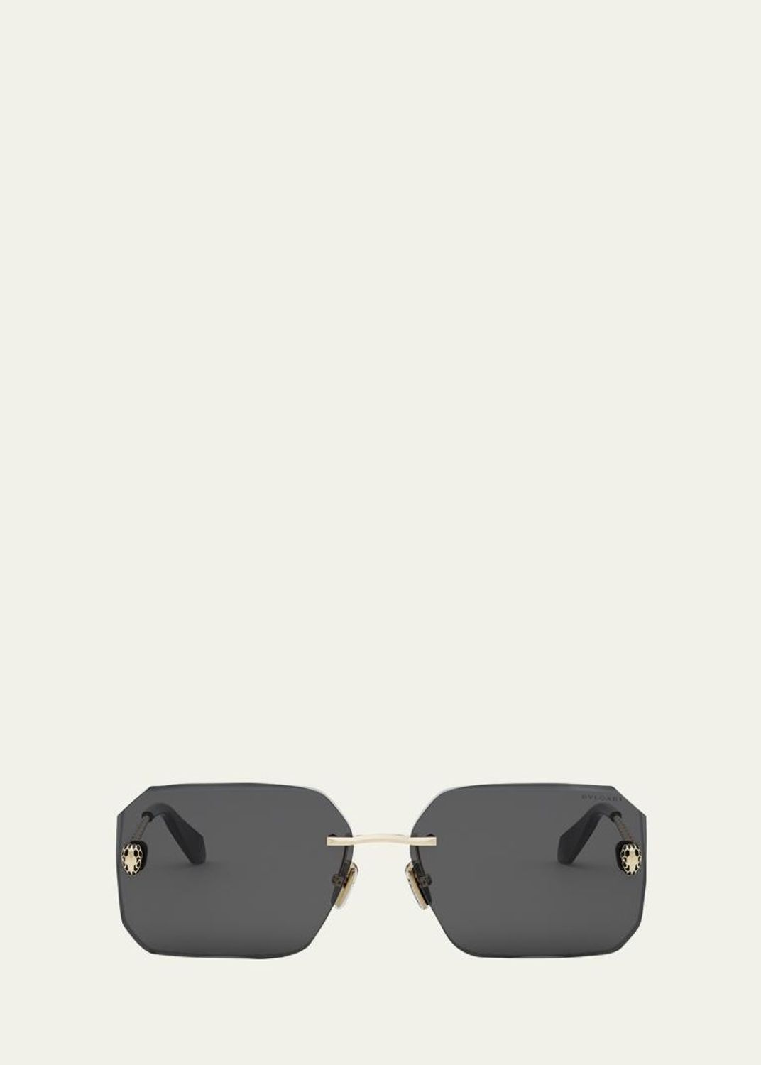 BVLGARI Serpenti Rimless Metal & Nylon Shield Sunglasses 