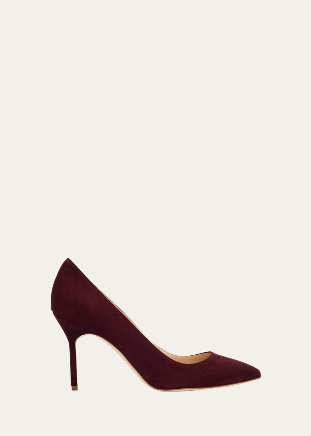 Manolo Blahnik Lista Suede Block-Heel Pumps - Bergdorf Goodman
