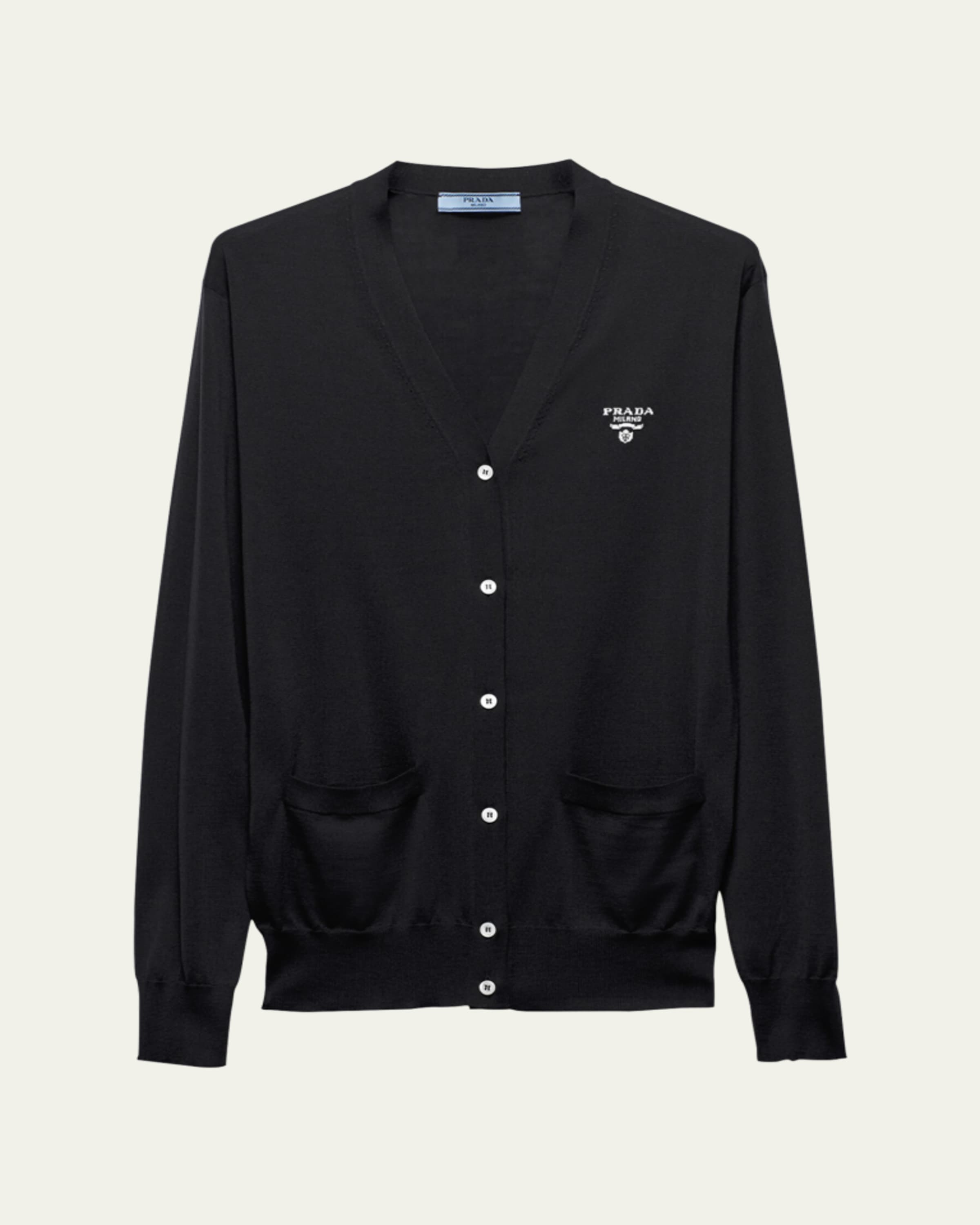 Prada Cotton V-Neck Cardigan - Bergdorf Goodman