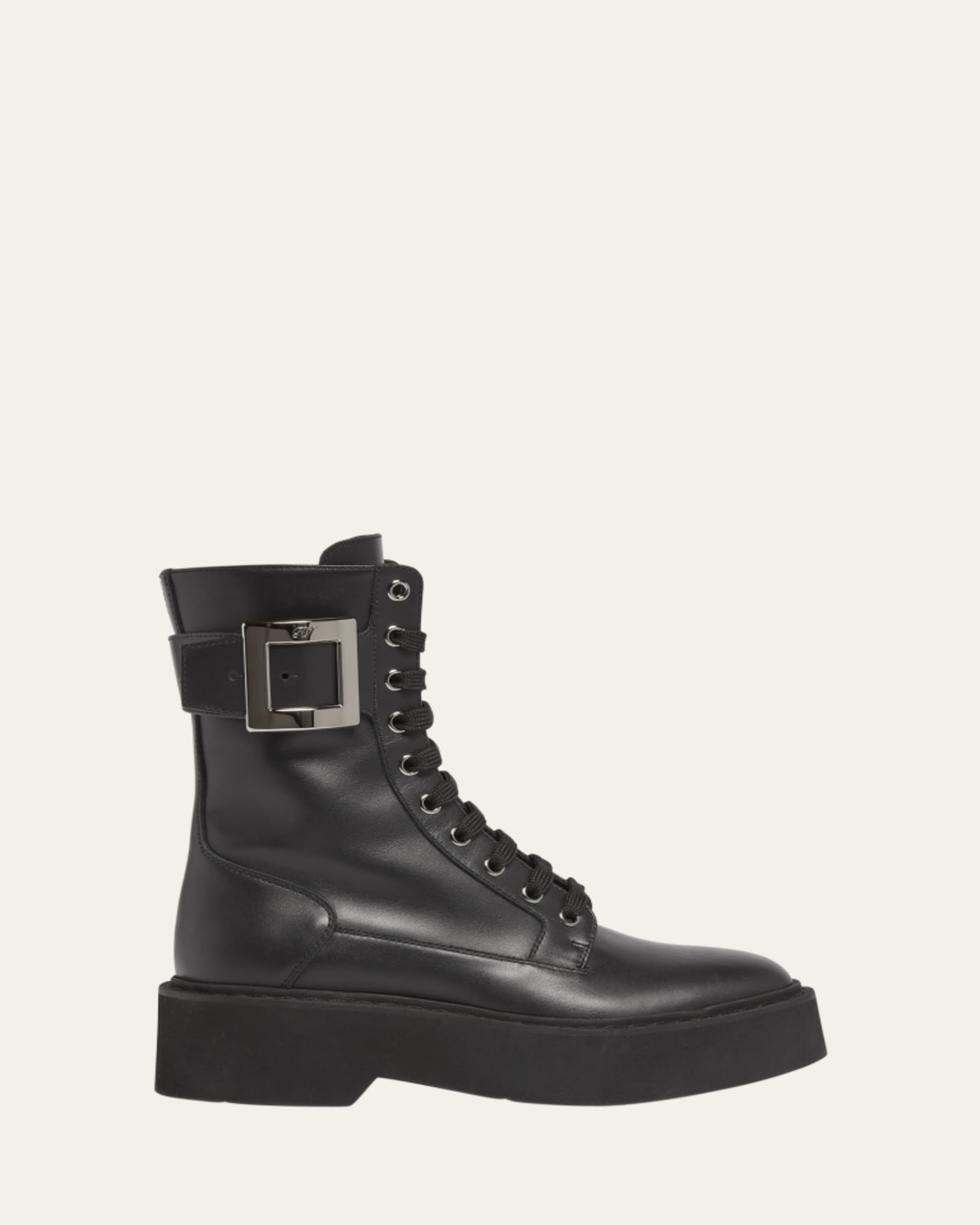 Loewe Campo Leather Harness Biker Boots - Bergdorf Goodman