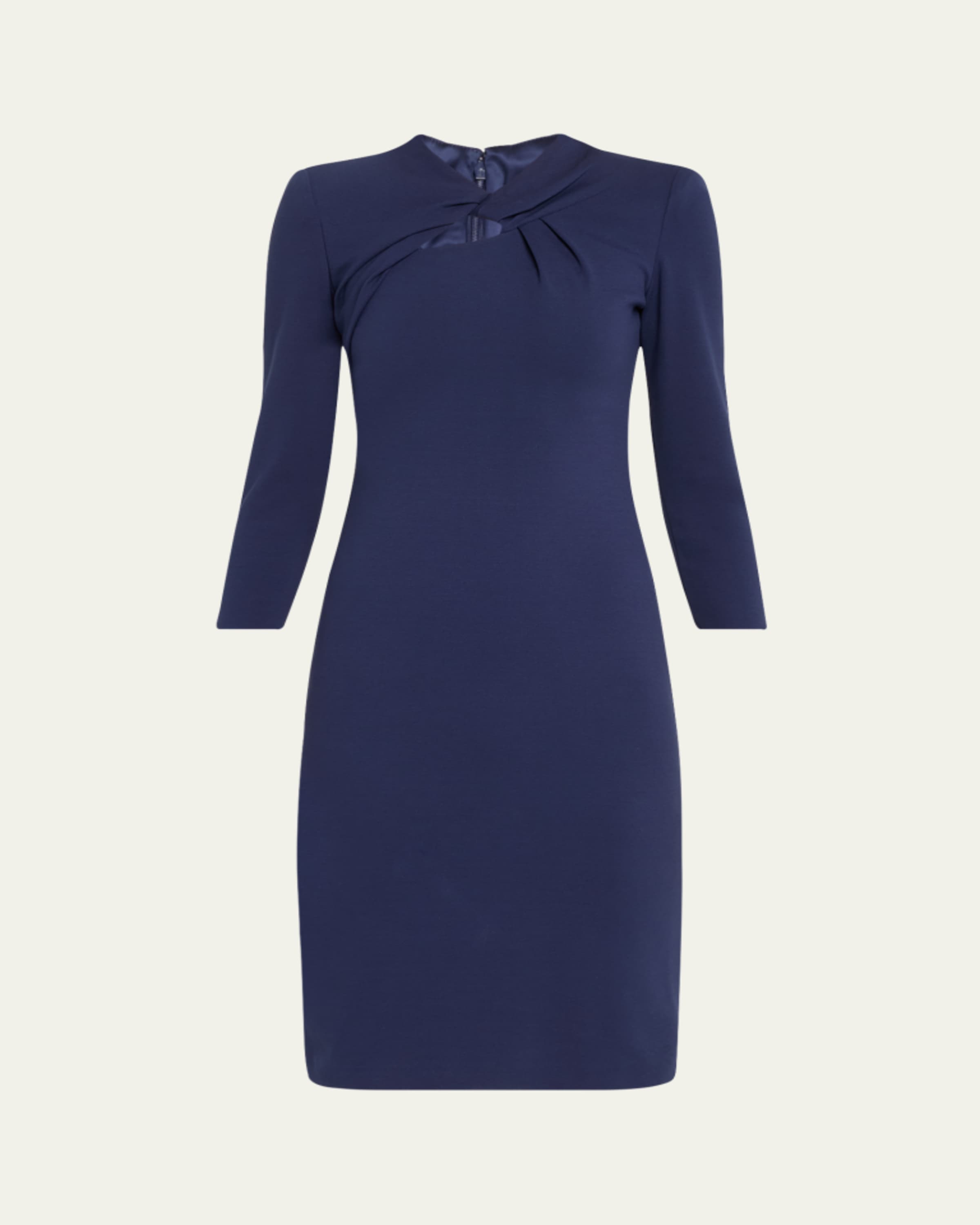 Giorgio Armani Asymmetric Long-Sleeve Jersey Dress - Bergdorf Goodman