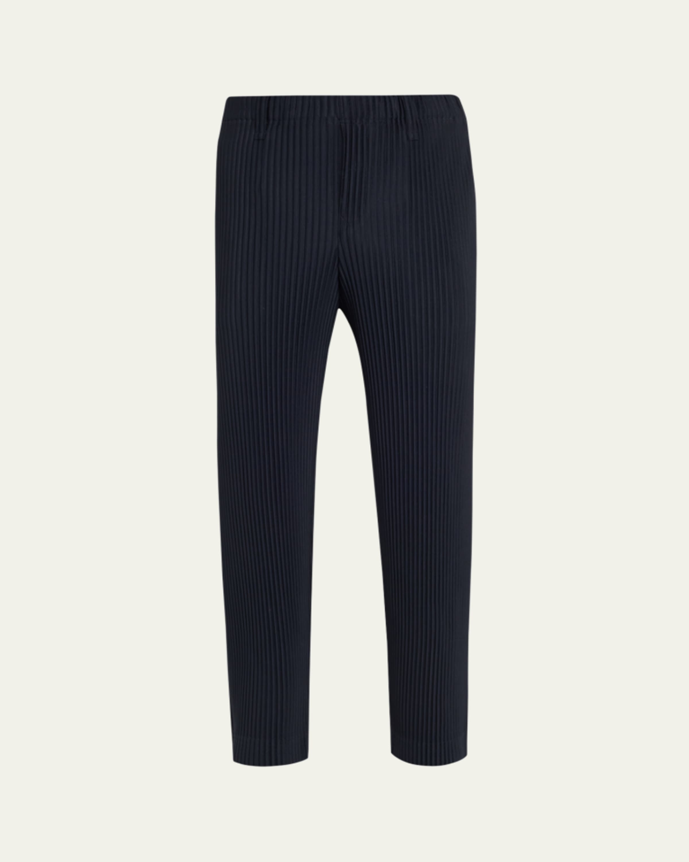 Homme Plisse Issey Miyake Men's Cropped Brown Pleated Trousers