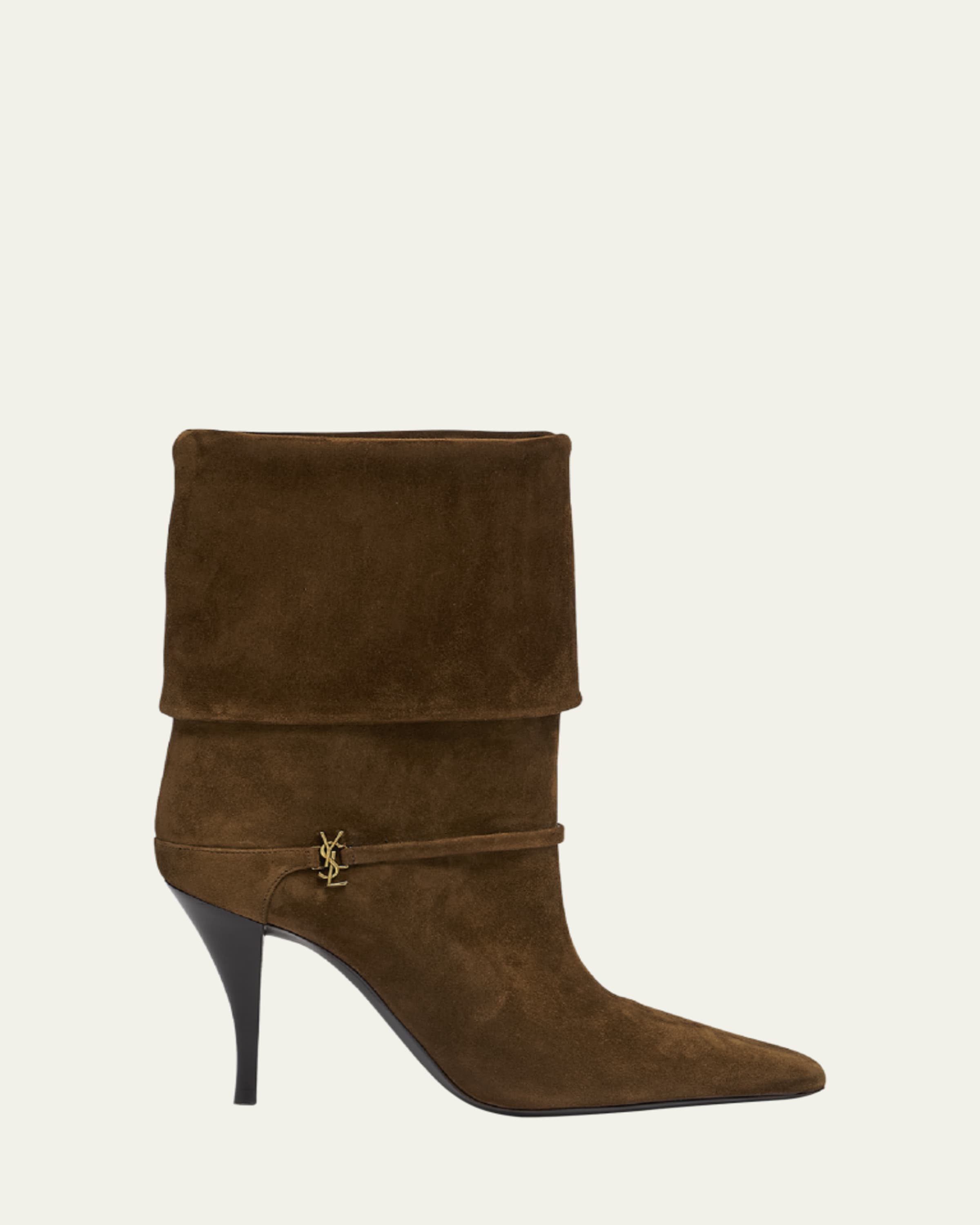Saint Laurent Rainer Patent Leather Booties - Bergdorf Goodman