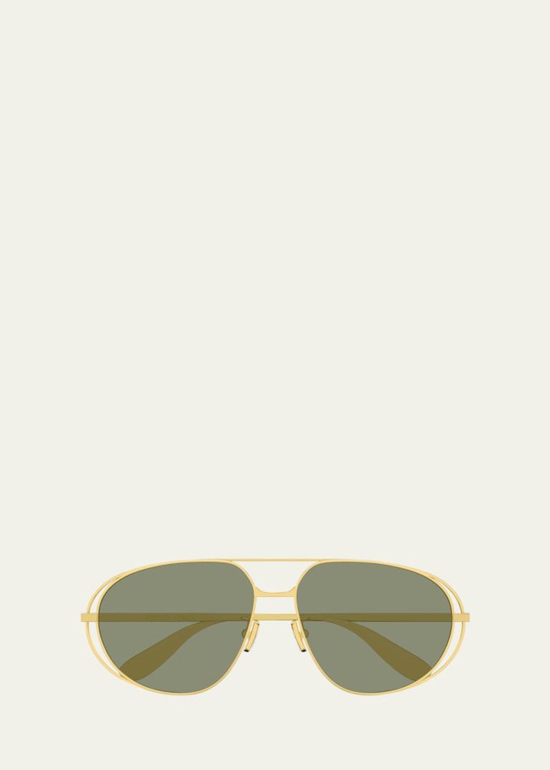 Bottega Veneta Curved Metal Aviator Sunglasses Bottega Veneta Drop 64mm Metal Aviator Sunglasses - Bergdorf  main image 3