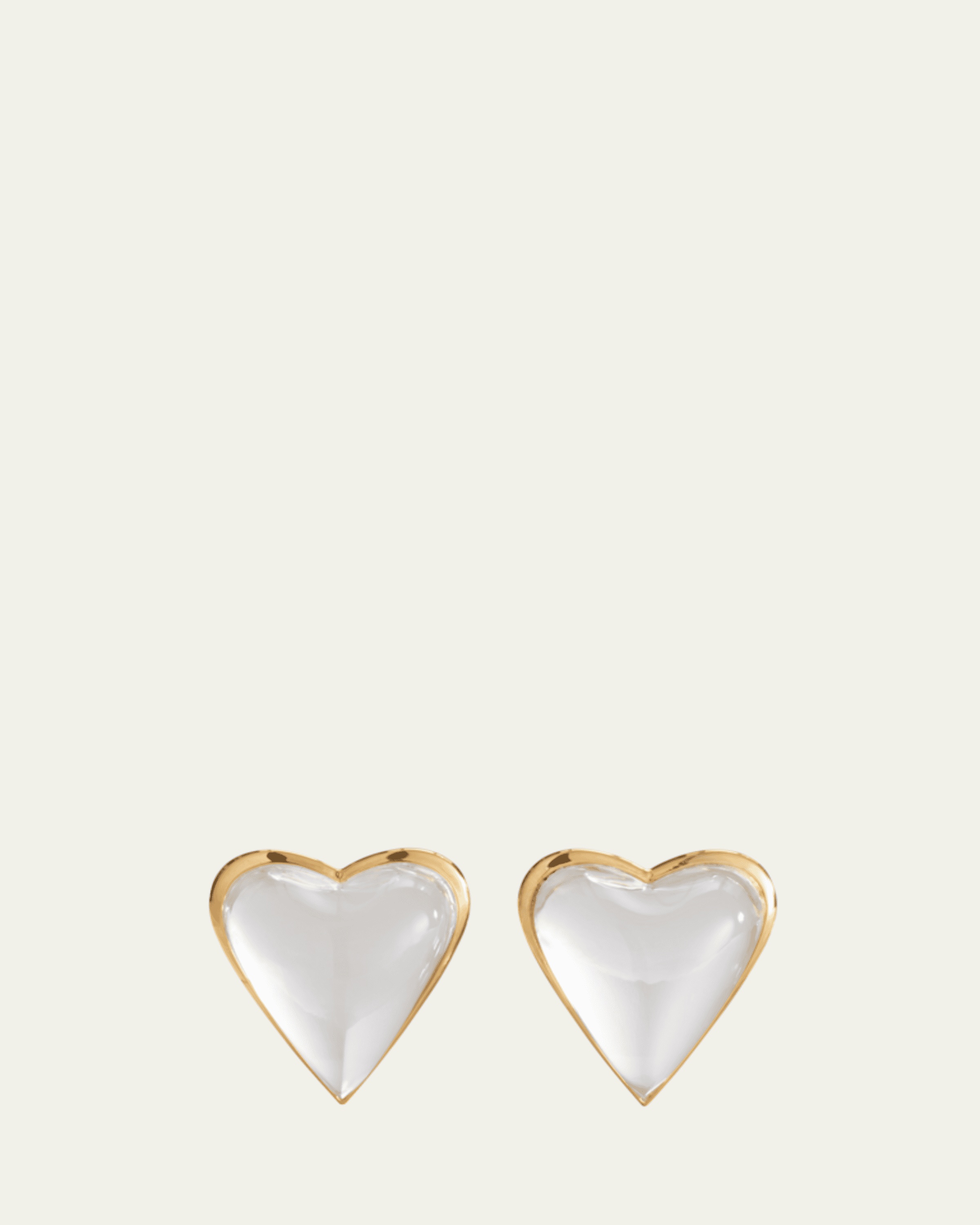 Half Heart-Shaped Crystal Earrings