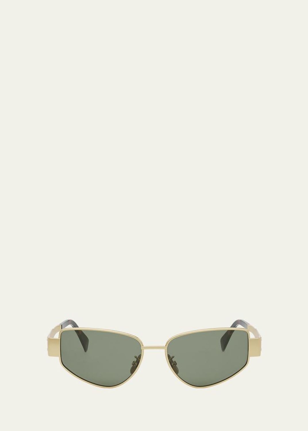 Celine  Embellished Triomphe Metal Rectangle Sunglasses with Dark Green Lenses CELINE Metal Triomphe 59MM Rectangular Sunglasses | Saks  main image 4