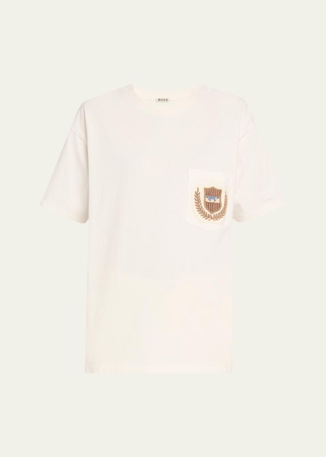 Bode Beaded Crest Pocket Tee - Bergdorf Goodman