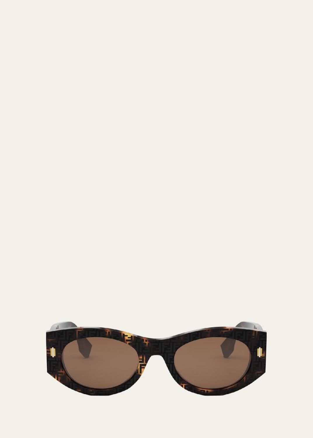 Fendi Fendi Diamond Black Acetate Oval Sunglasses - Bergdorf Goodman