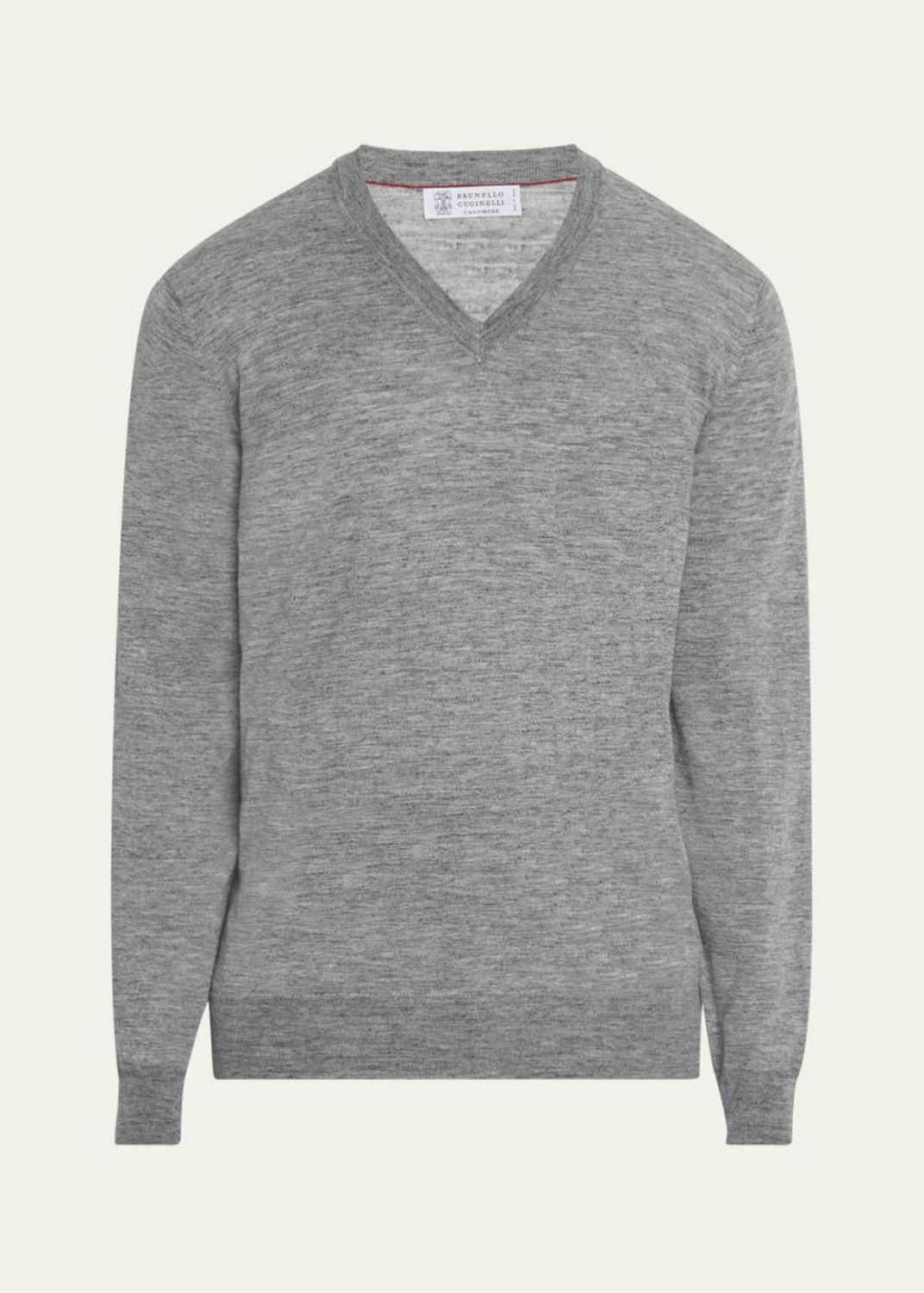 Brunello Cucinelli Men's Fine Gauge Wool and Cashmere V-Neck
