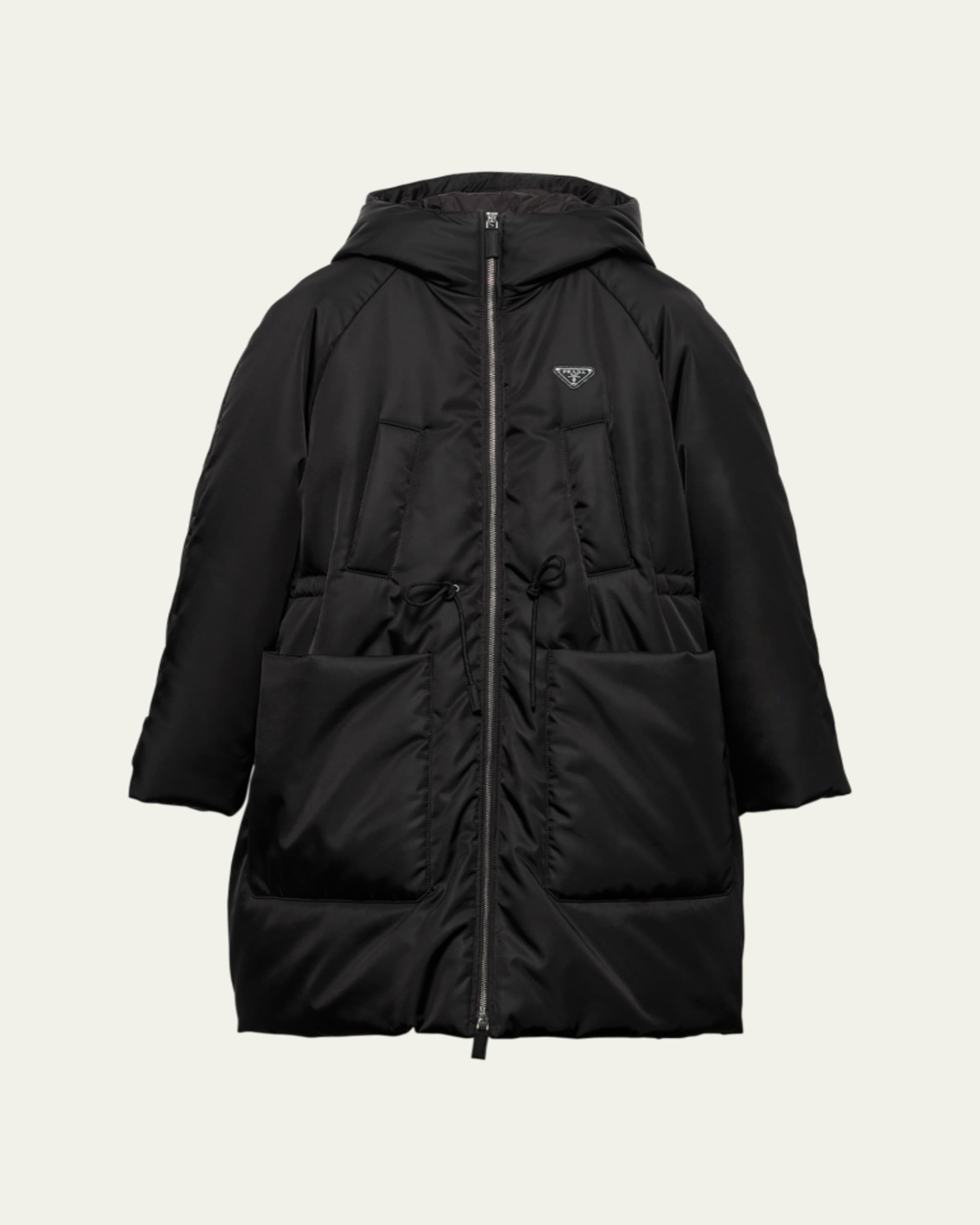 ジャケット・アウター prada nylon hooded duffle coat 99aw Prada Re-Nylon Belted Down Jacket - Bergdorf Goodman