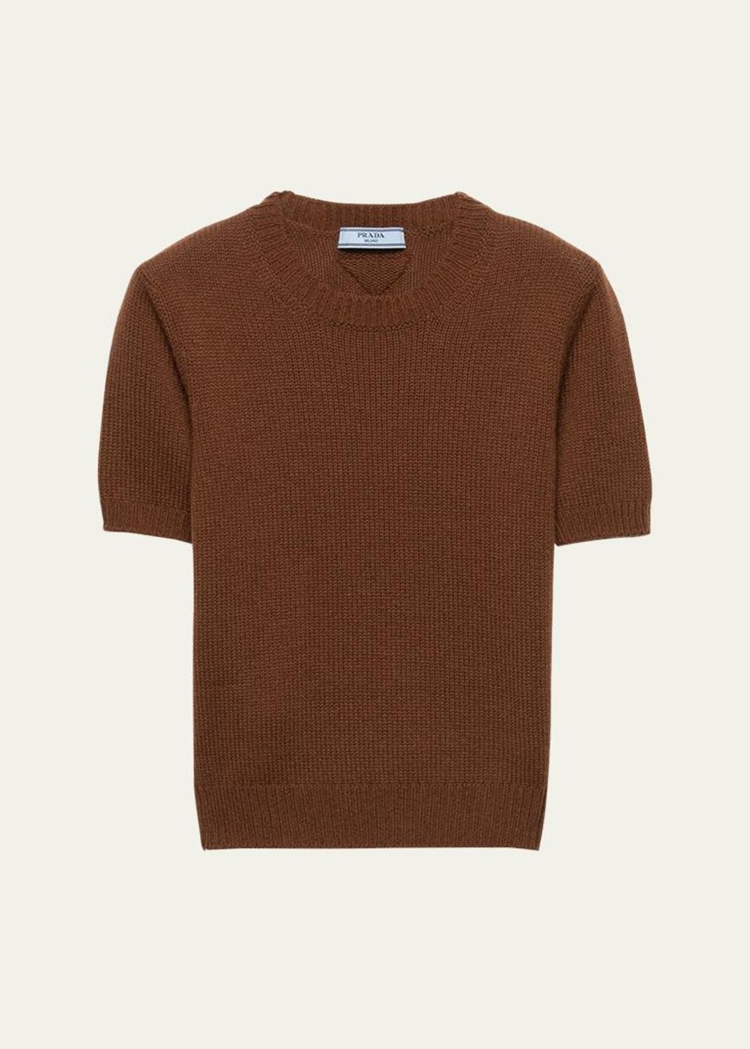 PRADA ニット Prada Short-Sleeve Cashmere Crop Sweater - Bergdorf Goodman