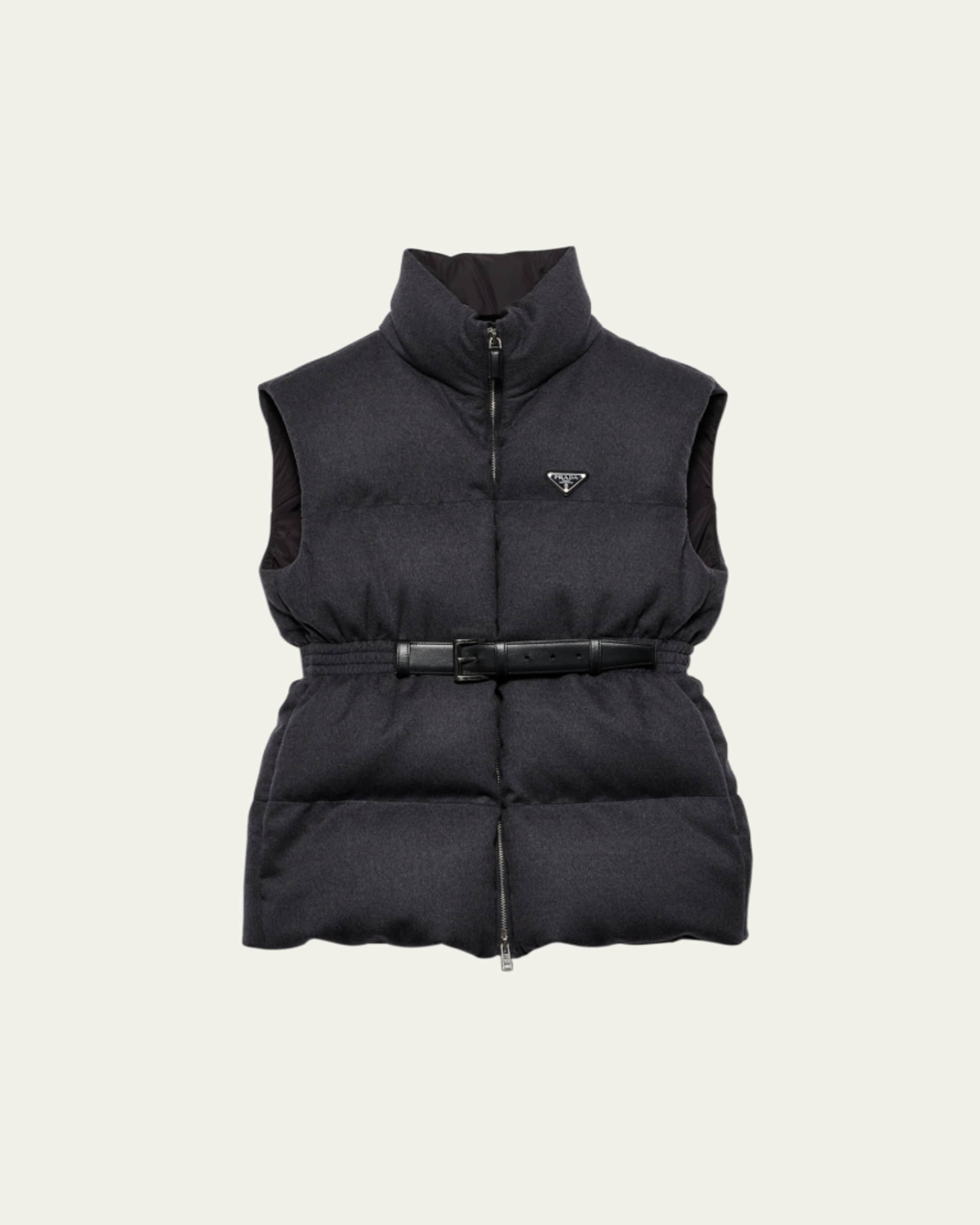 Prada Leather-Collar Canvas Utility Jacket - Bergdorf Goodman