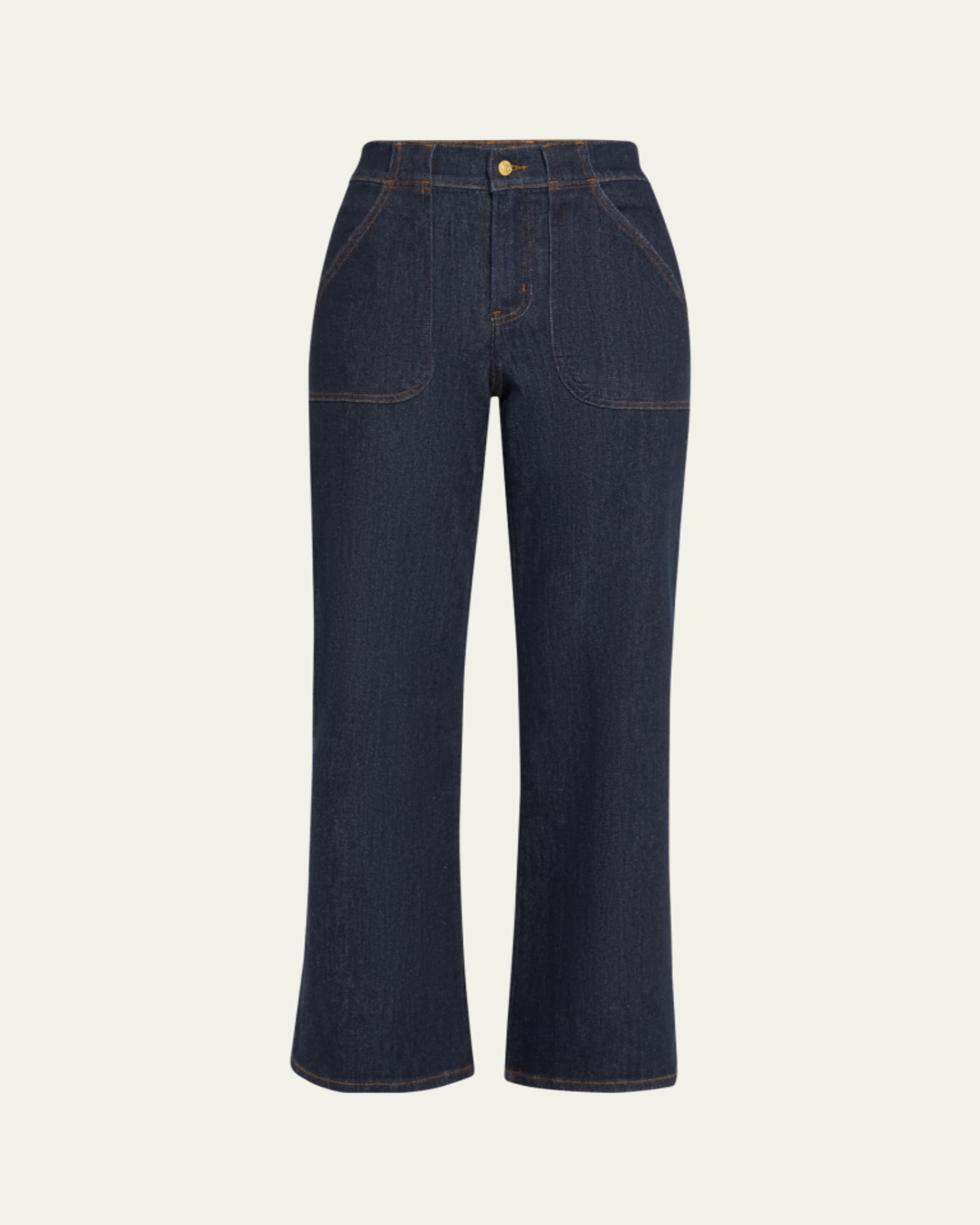 SACAI Belted Denim Barrel-Leg Pants - Bergdorf Goodman