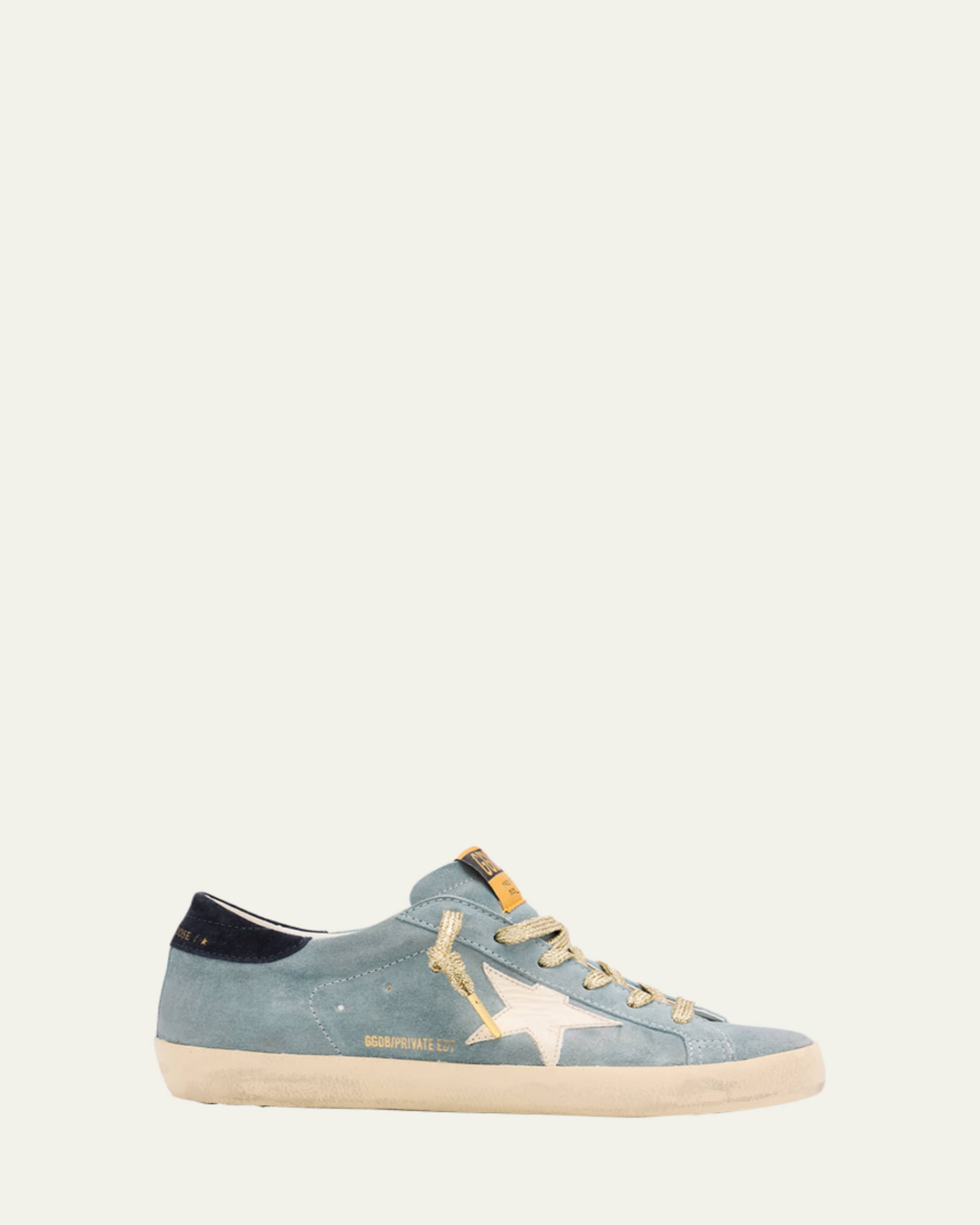 Golden Goose Super-Star Leather Glitter Low-Top Sneakers