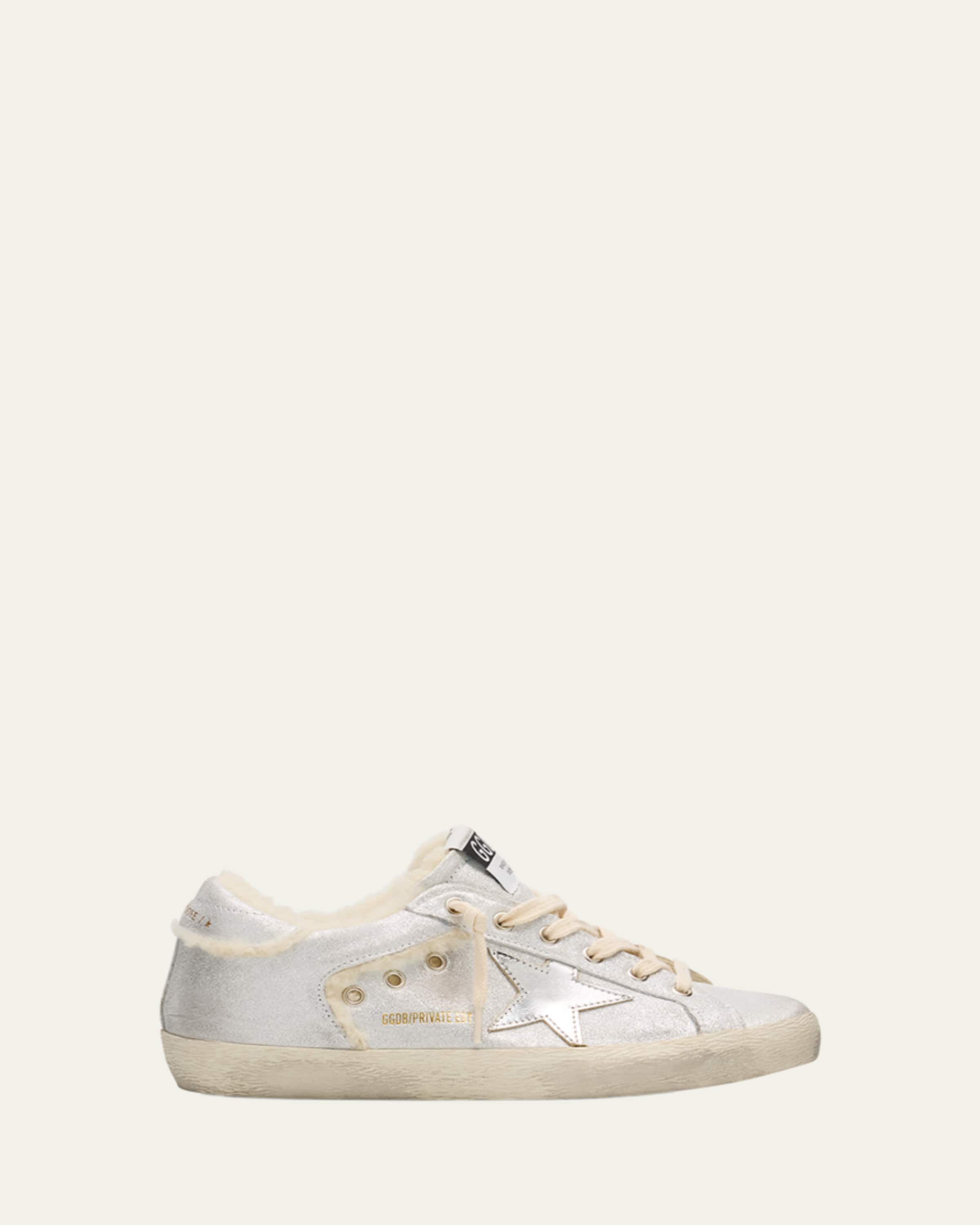 Golden Goose Lightstar Net Mixed Leather Runner Sneakers