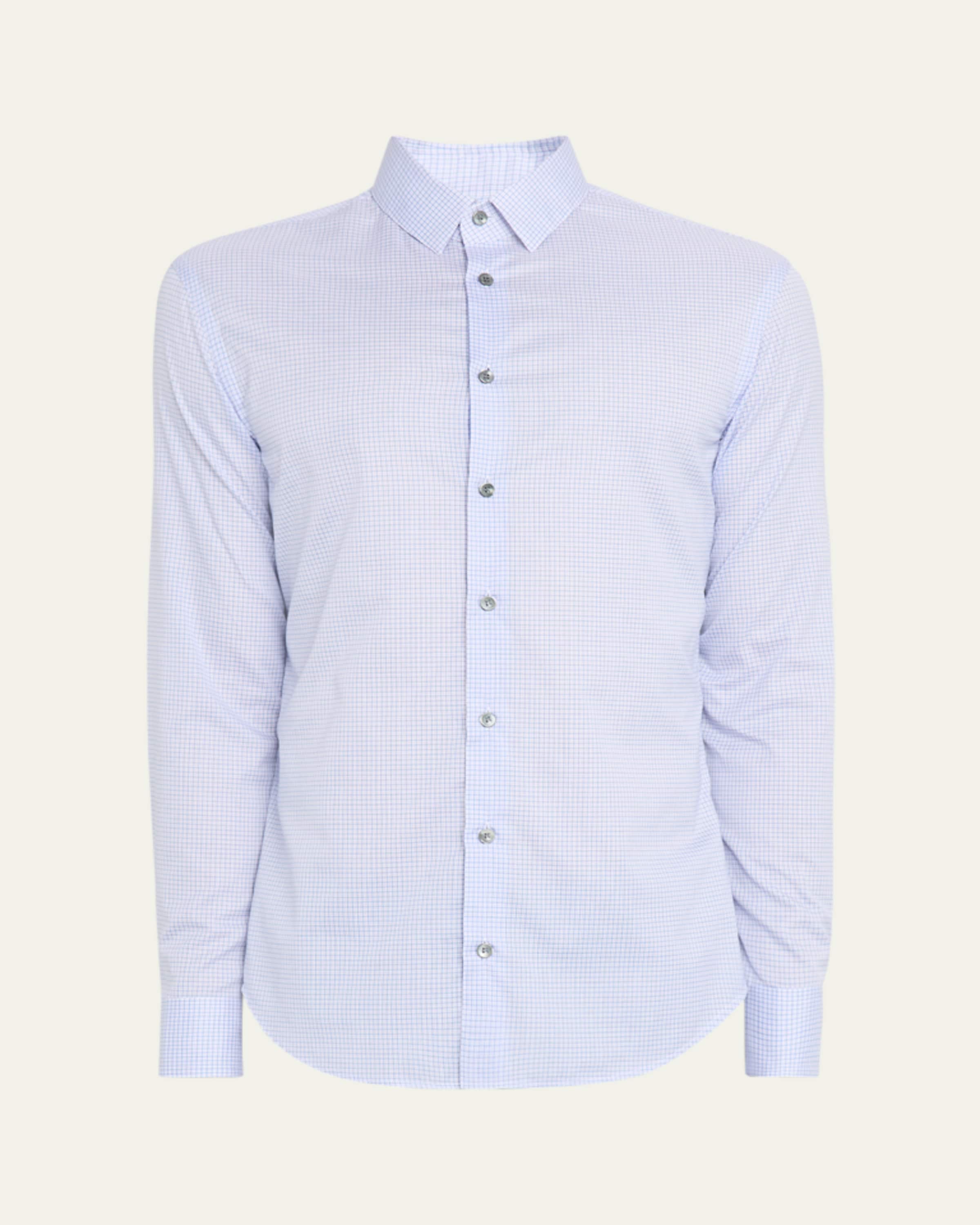 armani slim fit dress shirt Armani Exchange Slim Fit Logo Shirt in Blue for Men