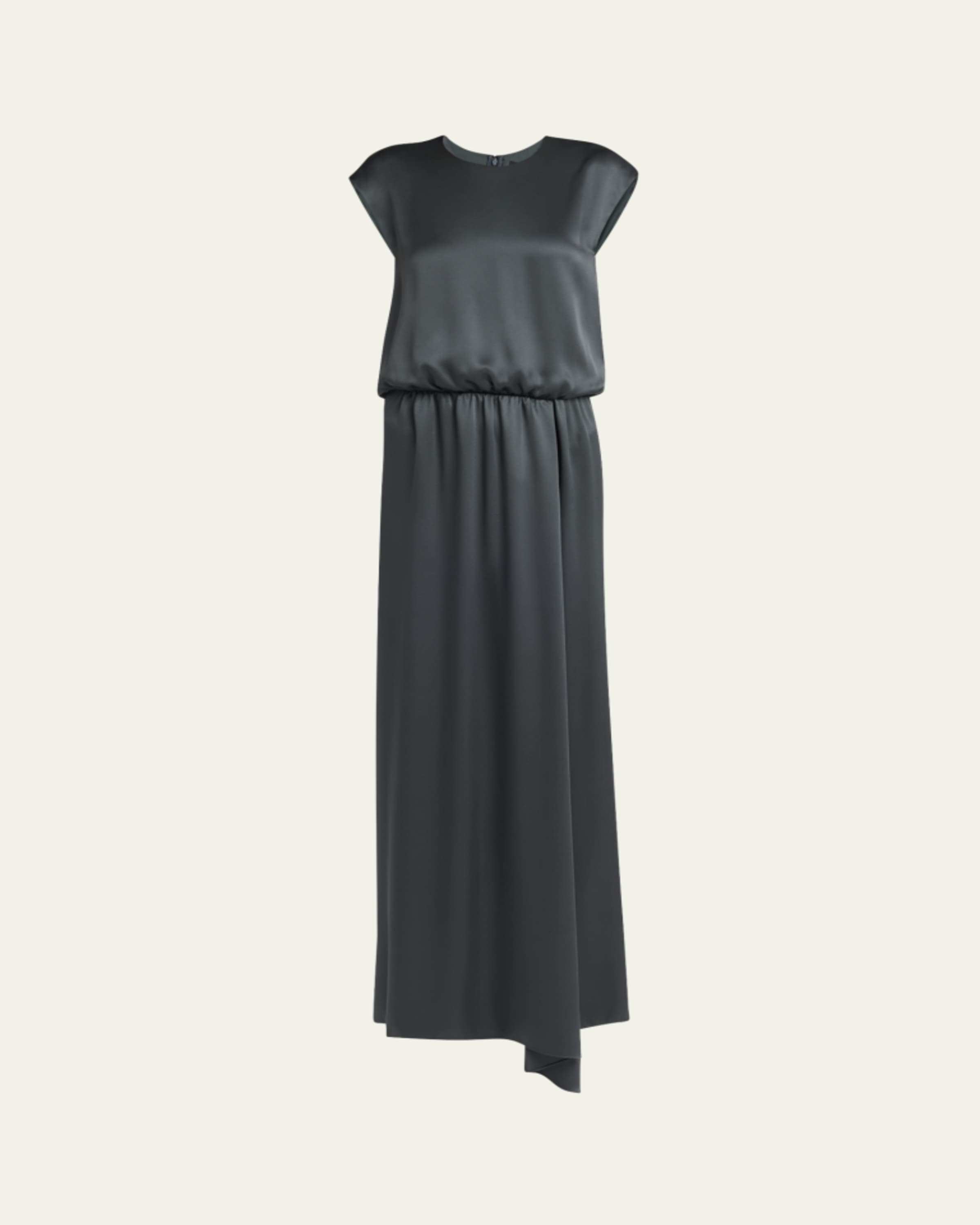 giorgio armani silk cady long black dress Giorgio Armani