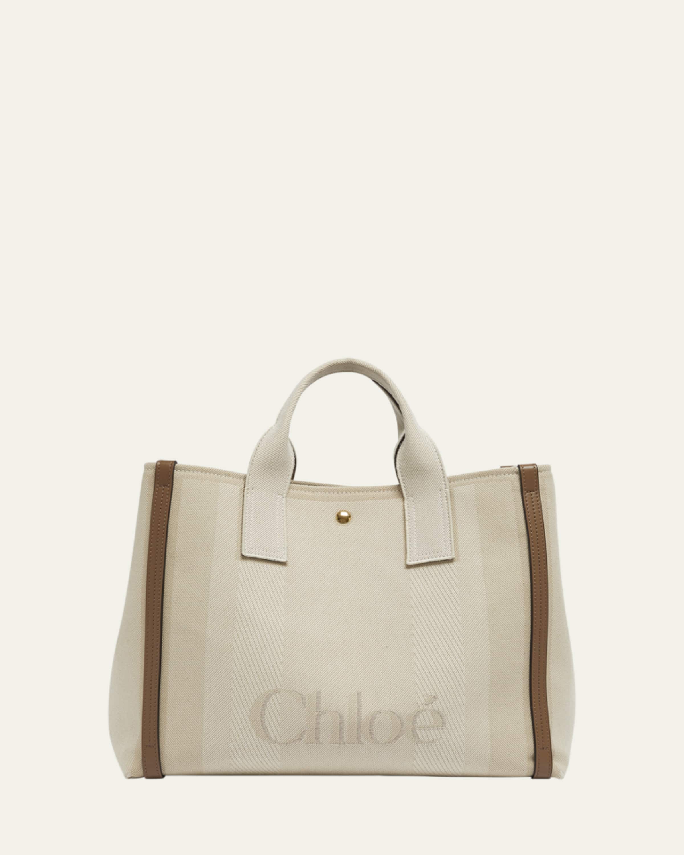 Chloe Marcie Medium Double Carry Satchel Bag in Grained Leather
