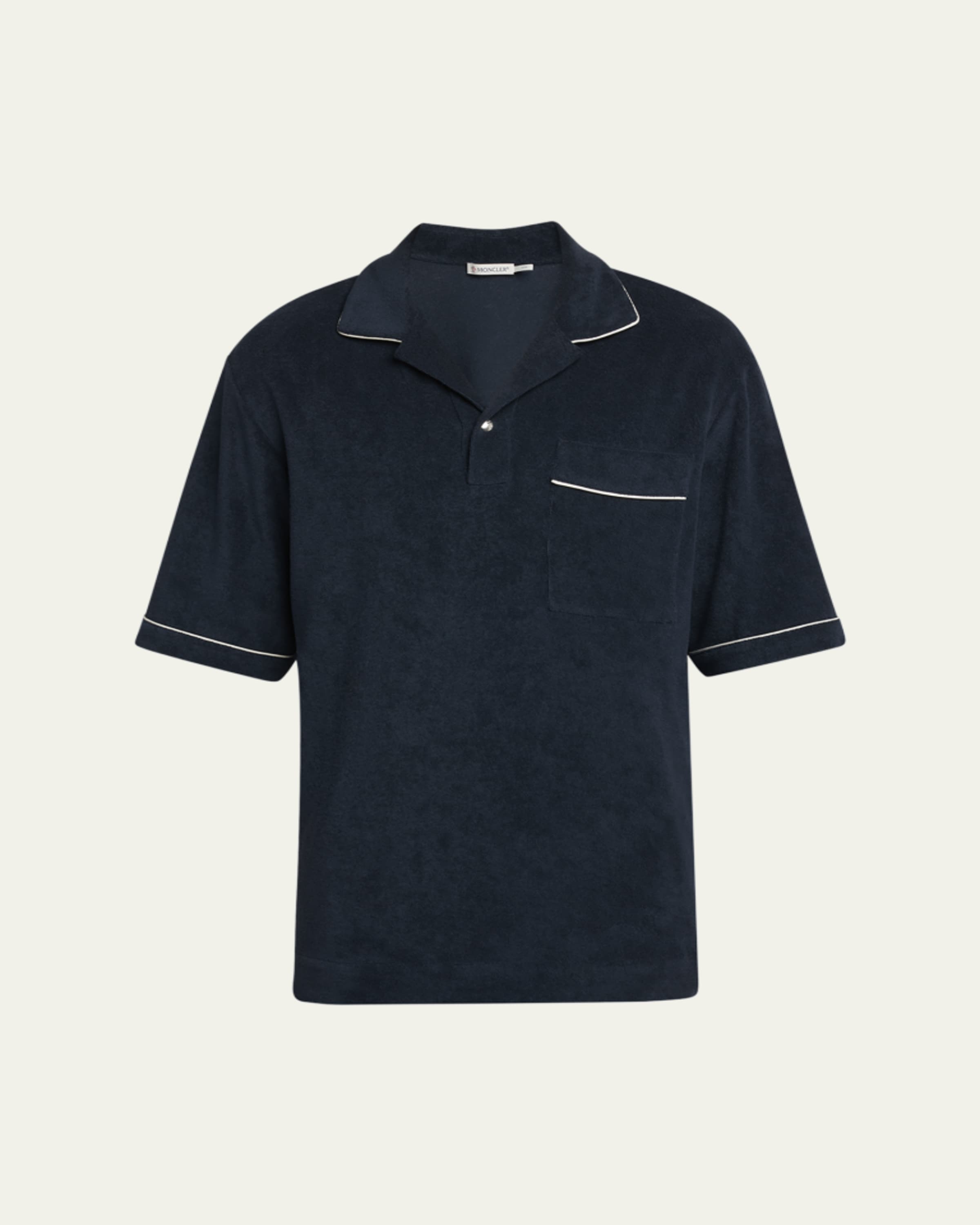 Moncler Men's Cotton Archive Logo Polo Shirt - Bergdorf Goodman