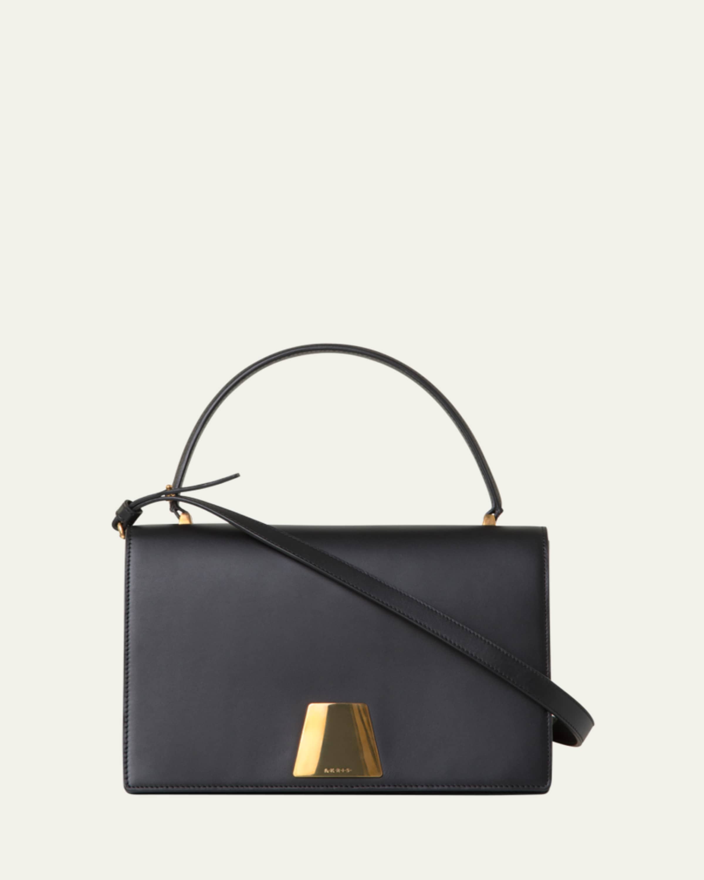 Akris Alice Crystal Trapezoid Satin Micro Top-Handle Bag