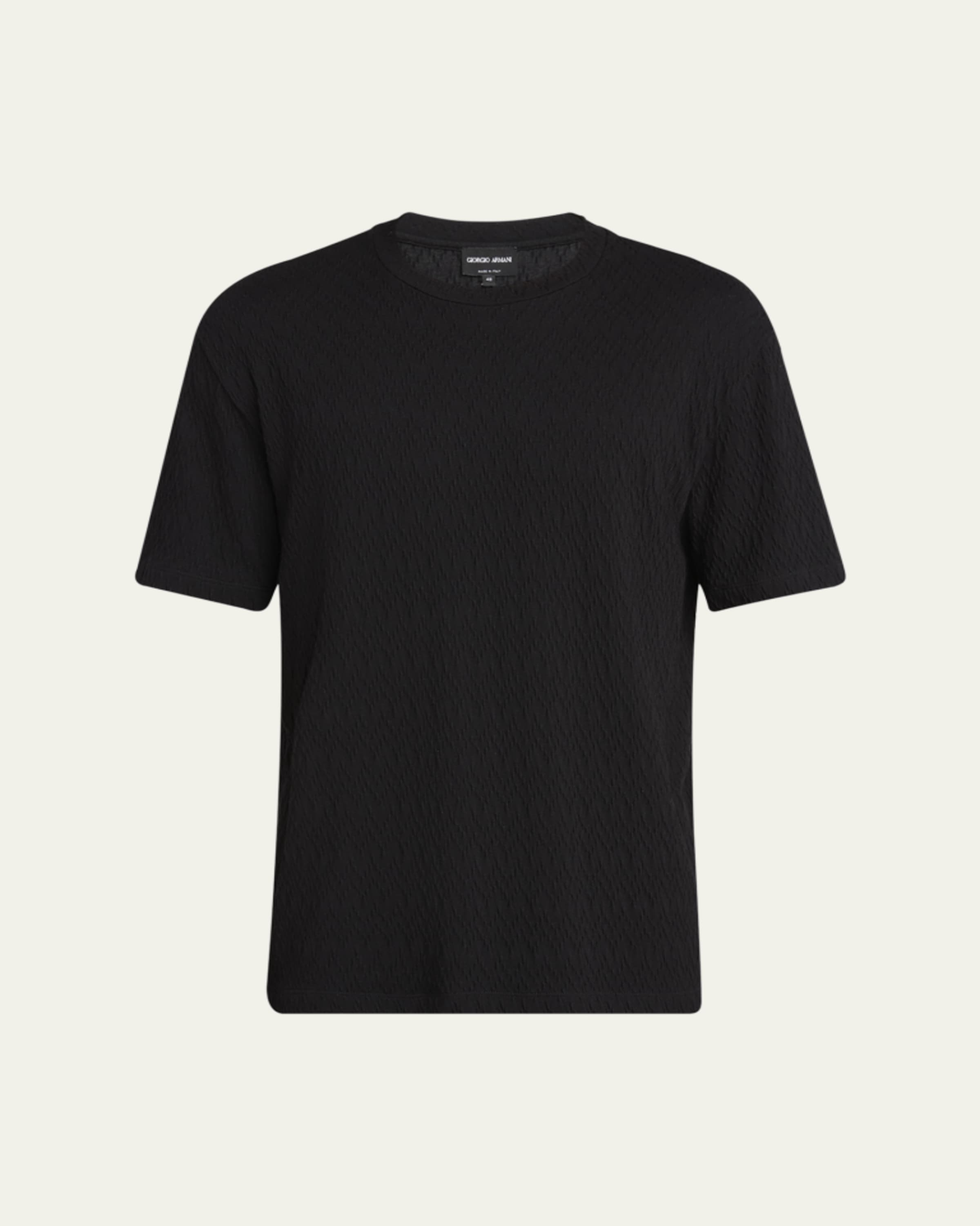 Giorgio Armani Men's Textured Stretch T-Shirt - Bergdorf Goodman