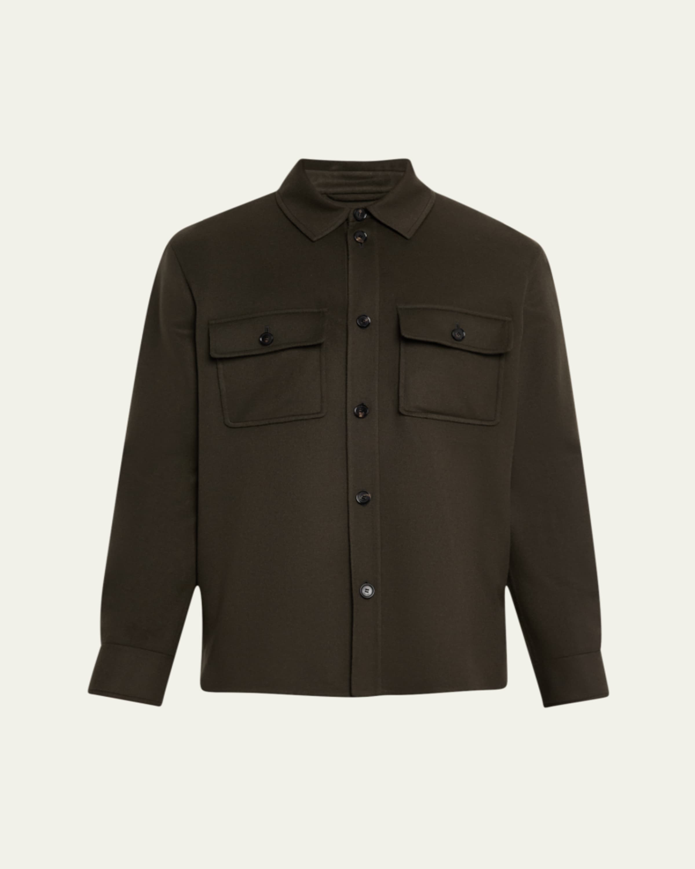 Loro Piana Men's Evandro Calfskin Overshirt - Bergdorf Goodman