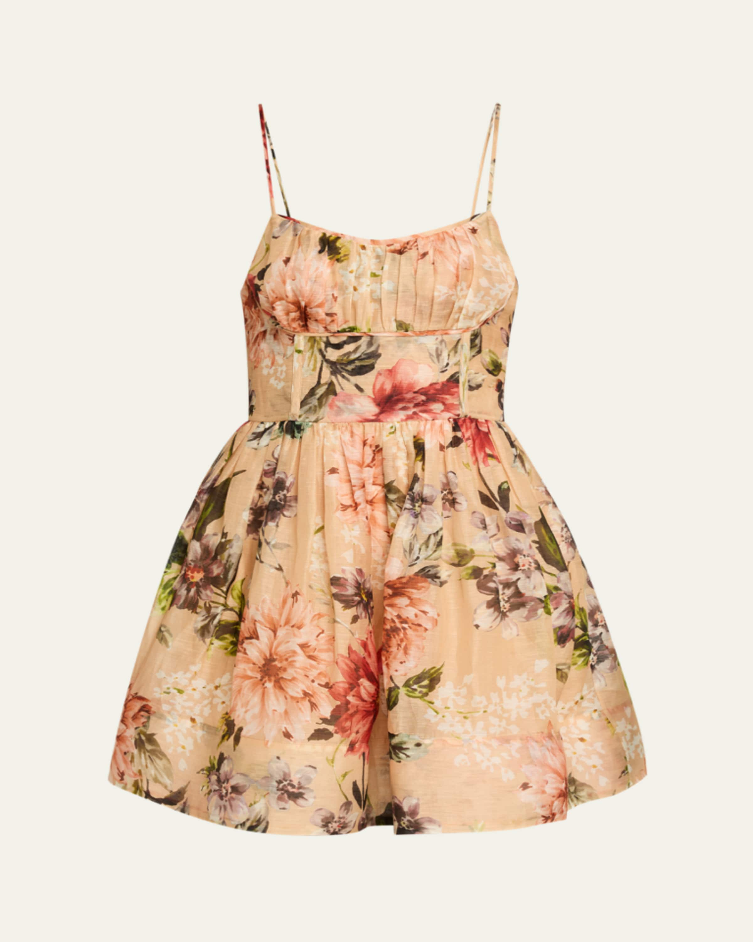 cara cara calypso sweetheart bustier floral linen midi dress Cara Cara Calypso Dress