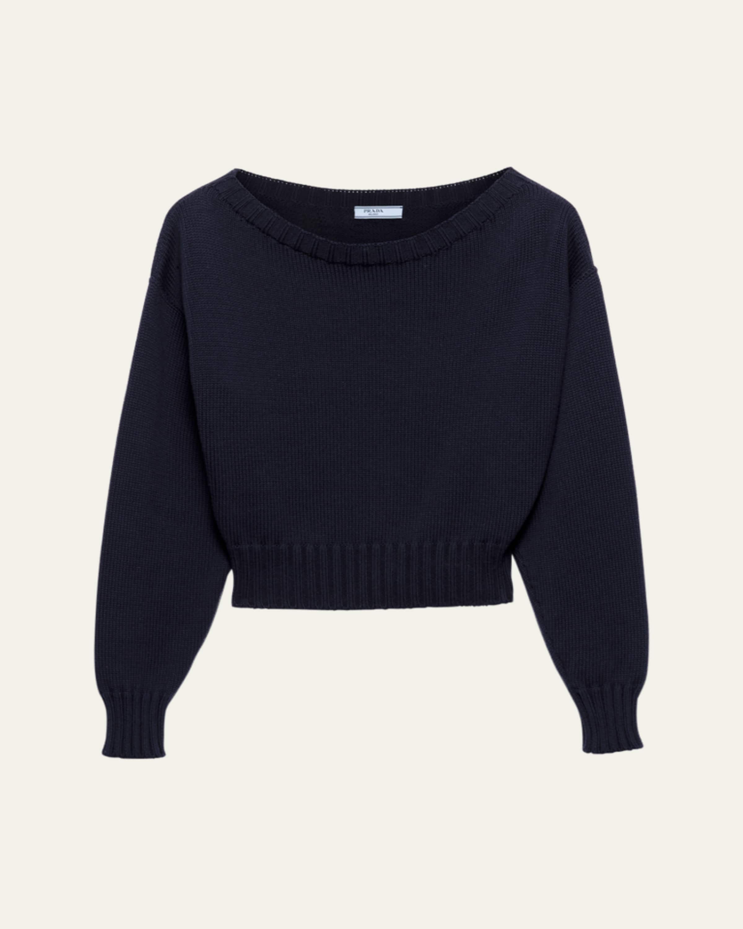 Prada Cutout Triangle Wool Knit Sweater - Bergdorf Goodman