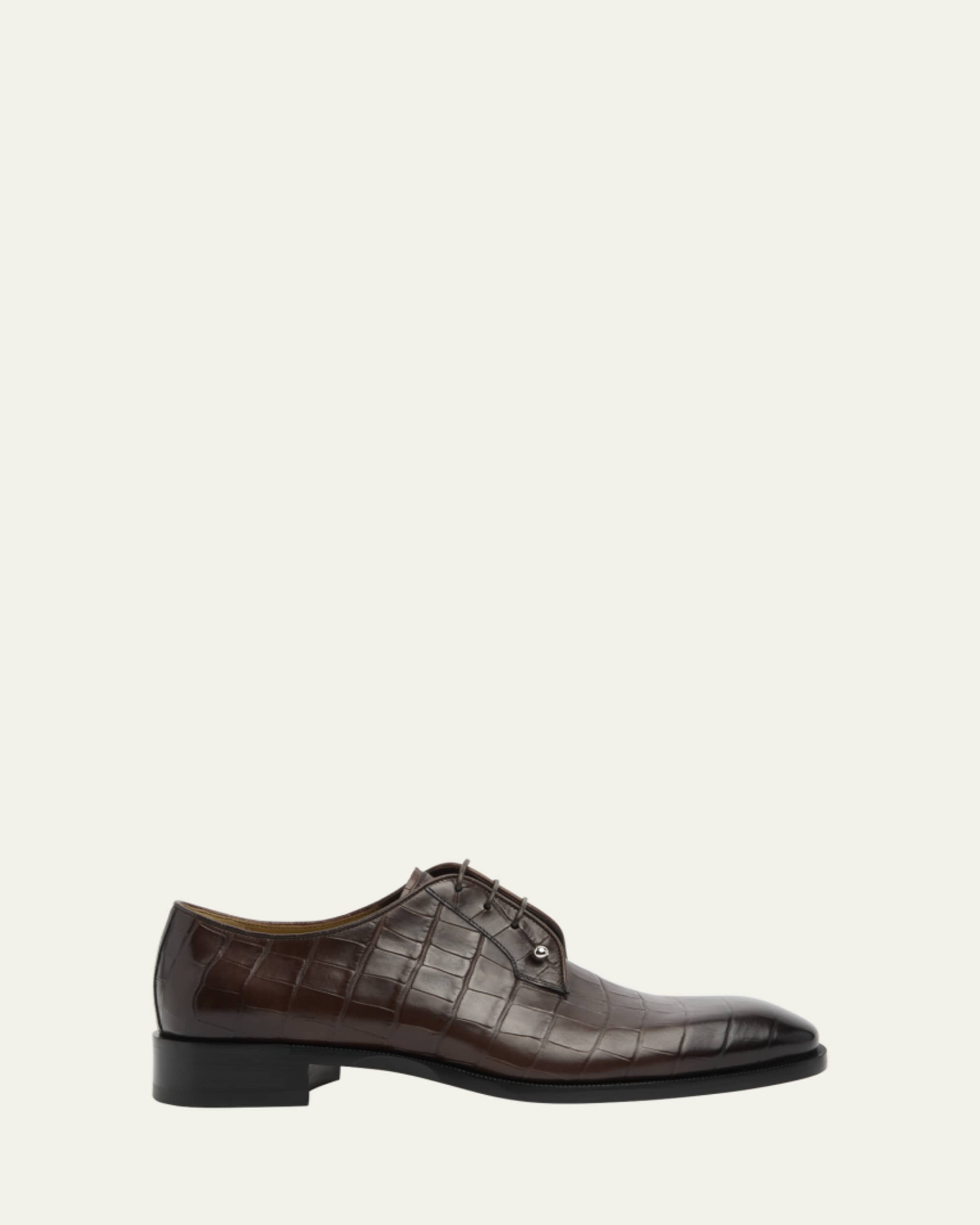 Christian Louboutin Men's Top 5 Leather Derby Shoes with