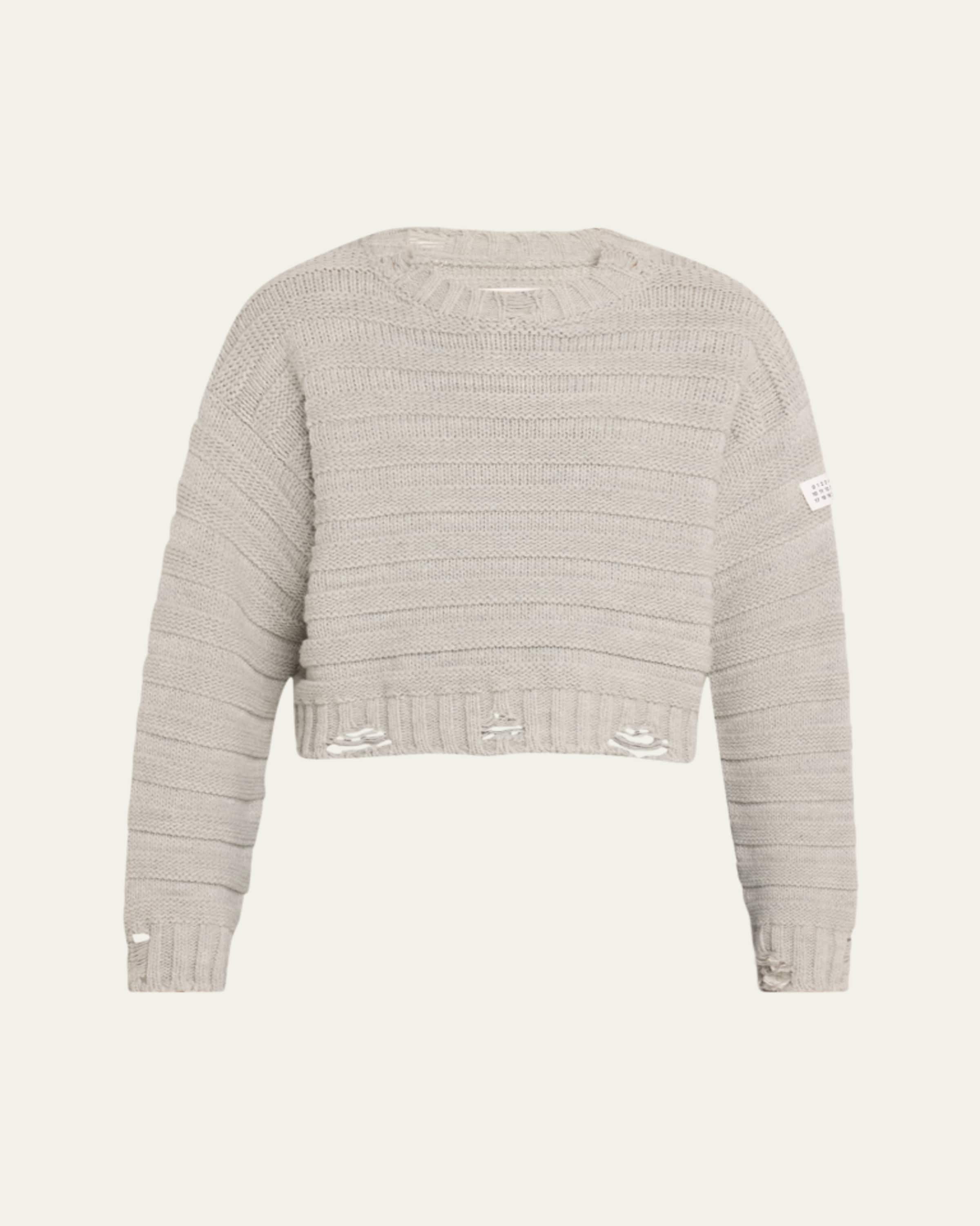 お*い様 MM6 Maison Margiela ニット MM6 Maison Margiela Distressed Crewneck Sweater - Bergdorf Goodman