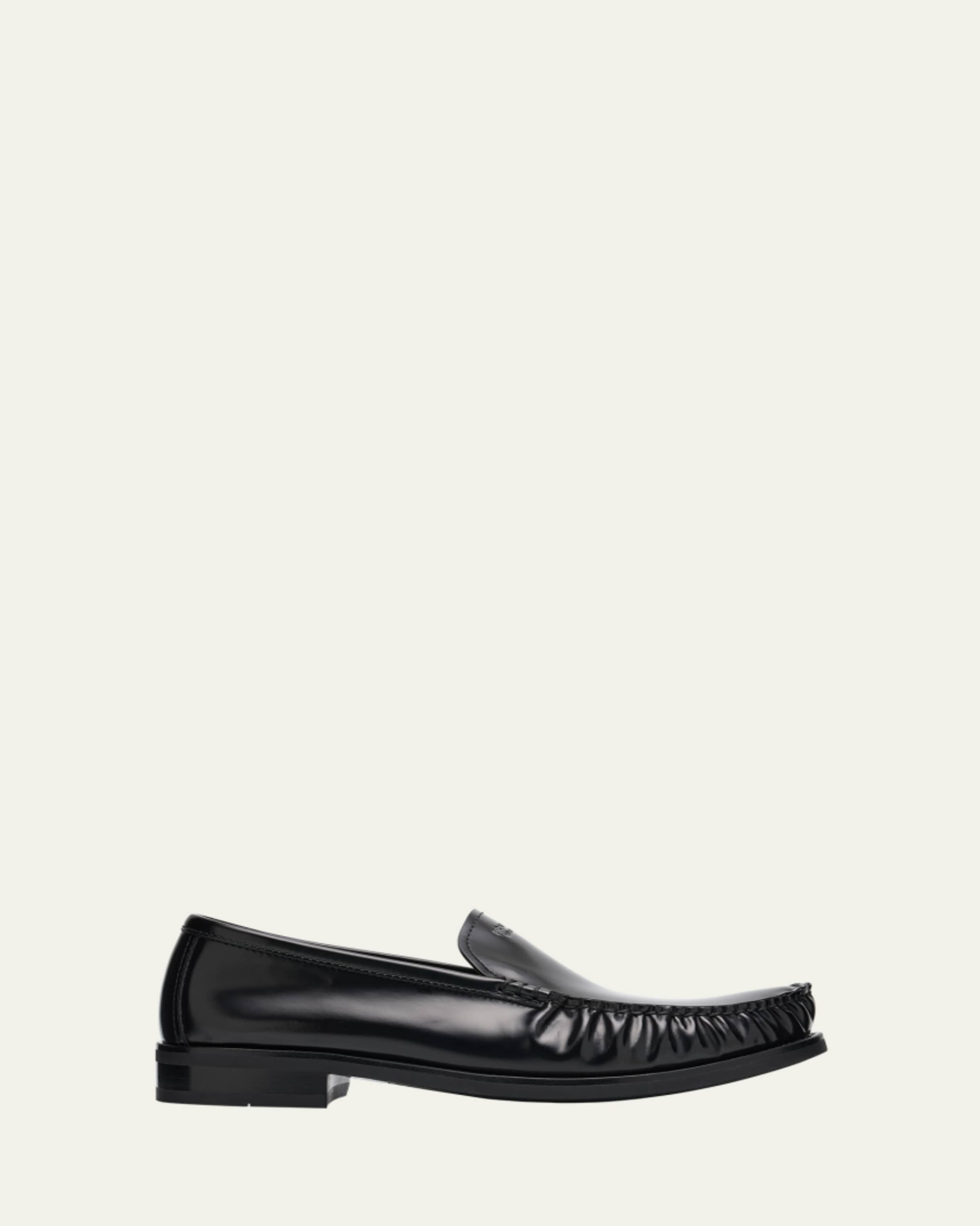 Prada Men's Triangle Logo Nylon Slip-On Loafers - Bergdorf Goodman
