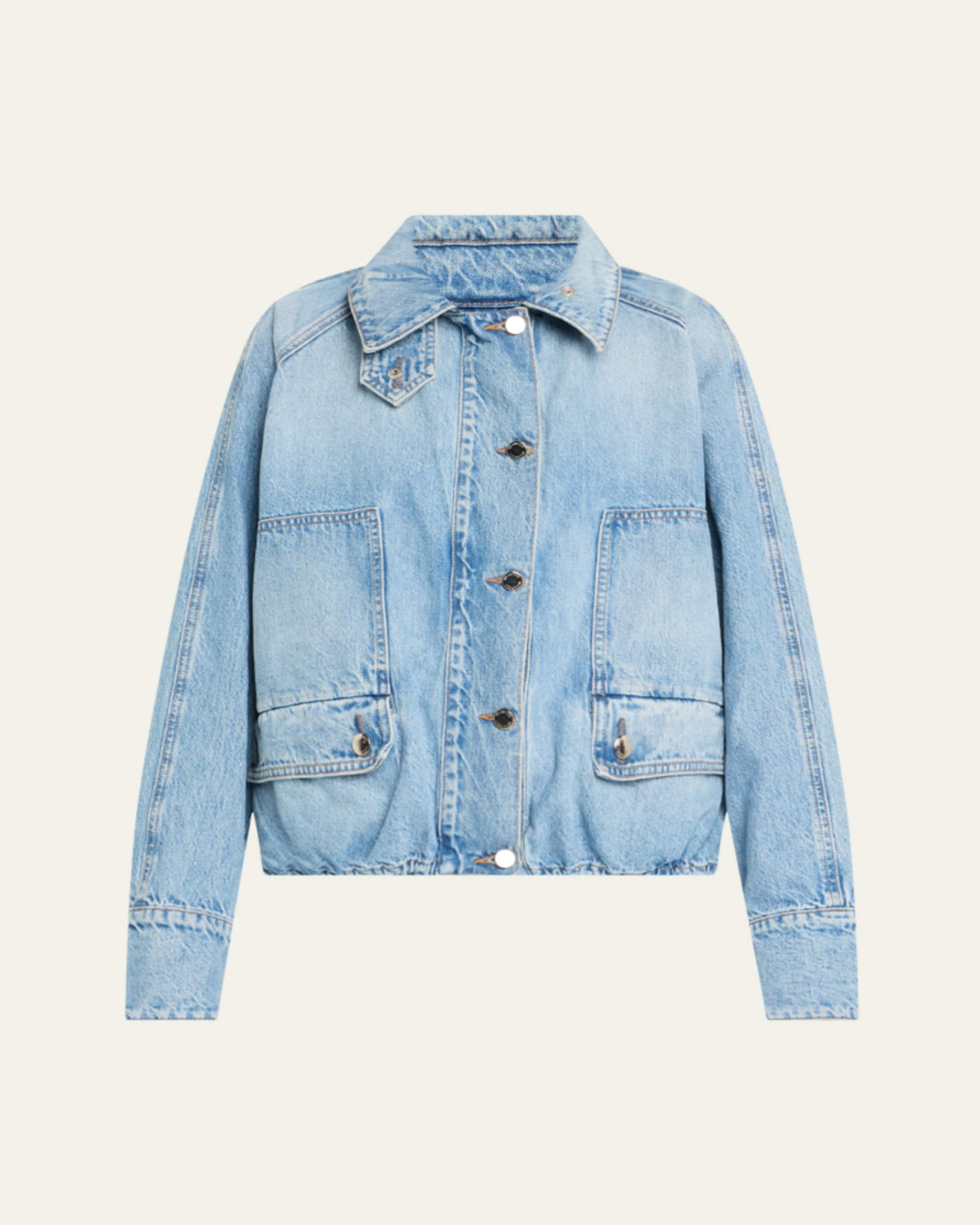 Brandon Maxwell Harper Denim Balloon Jacket - Bergdorf Goodman