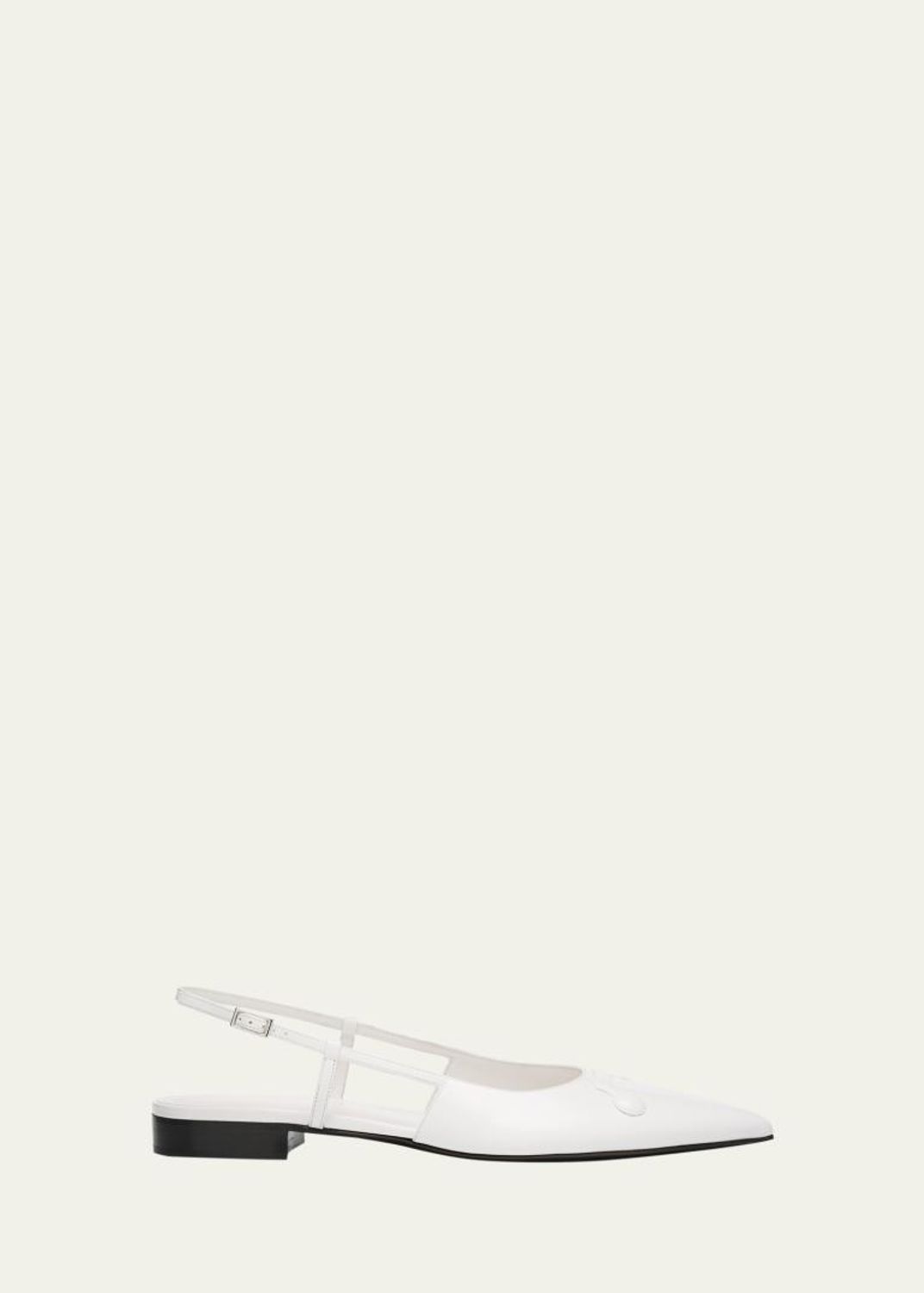Marni Trunkaroo Leather Pointed-Toe Slingback Flats - Bergdorf Goodman