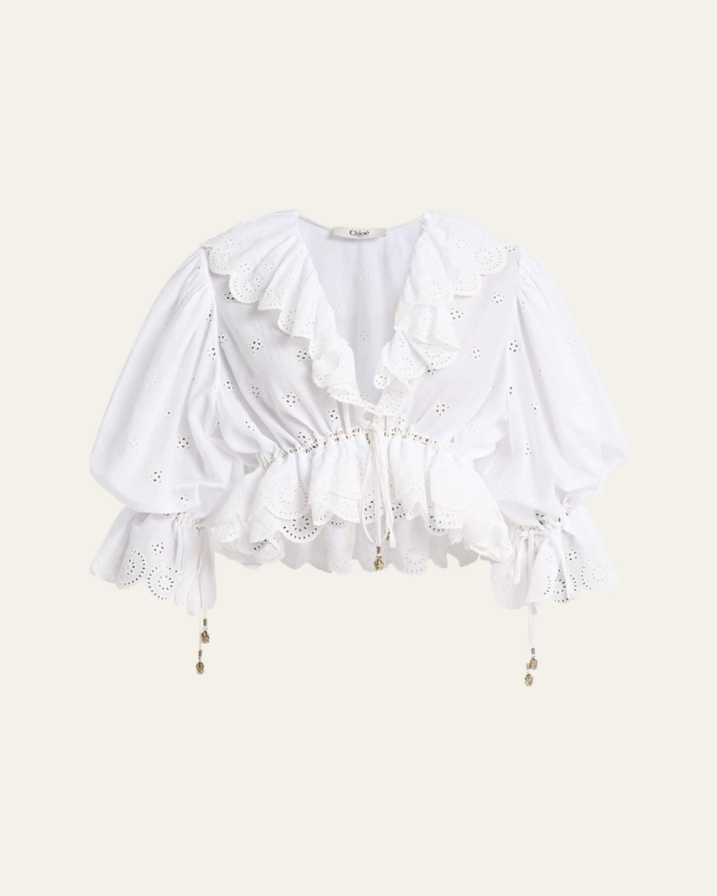Chloe Ruffle Cotton Voile Blouse - Bergdorf Goodman